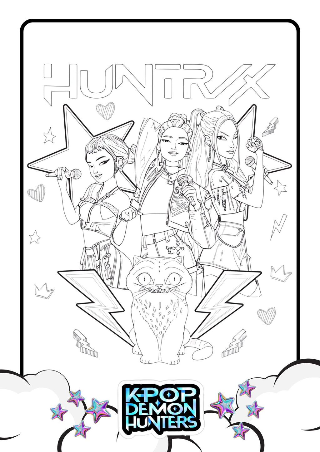 K pop Demon Hunters Colouring Pages