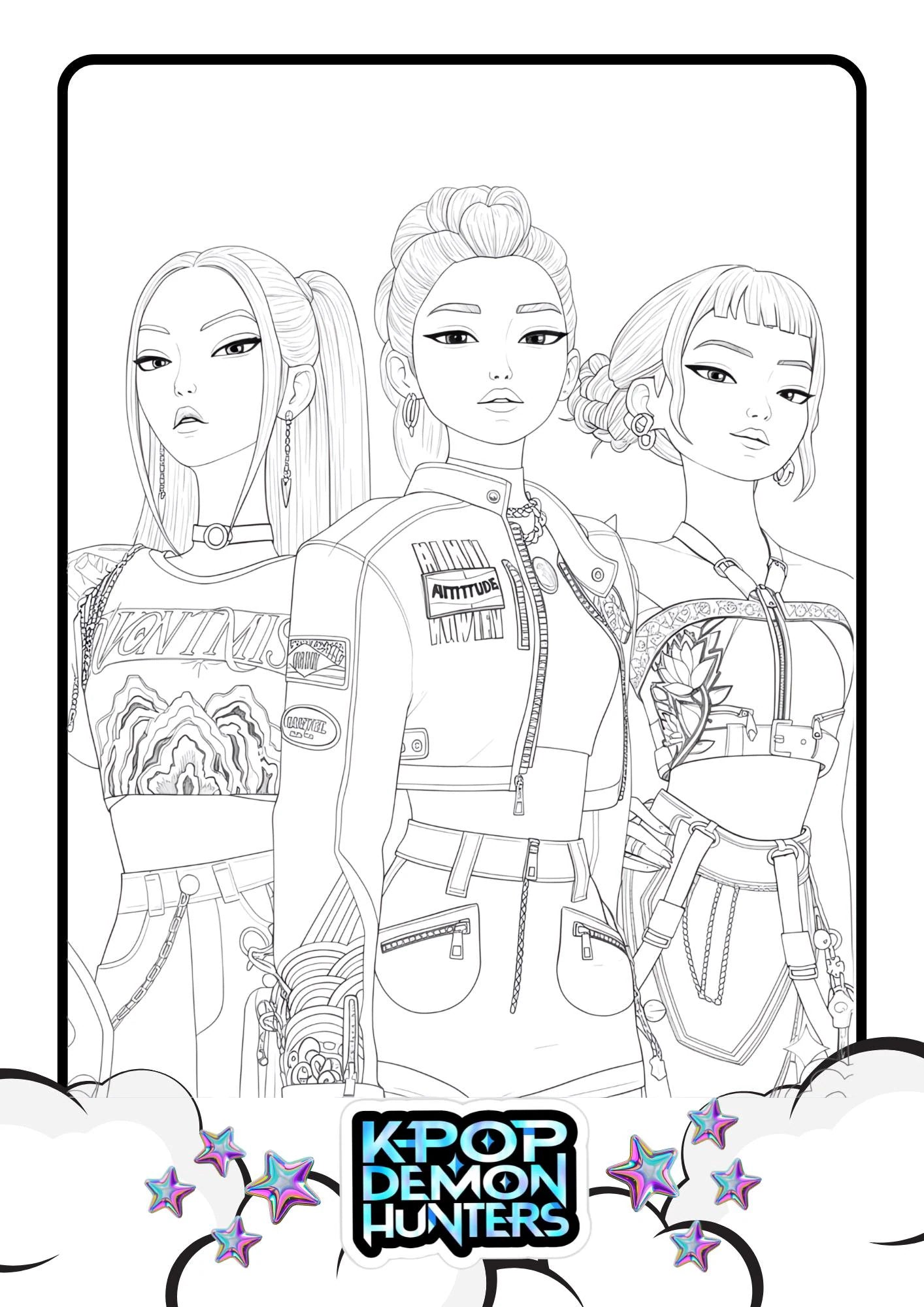 K pop Demon Hunters Colouring Pages