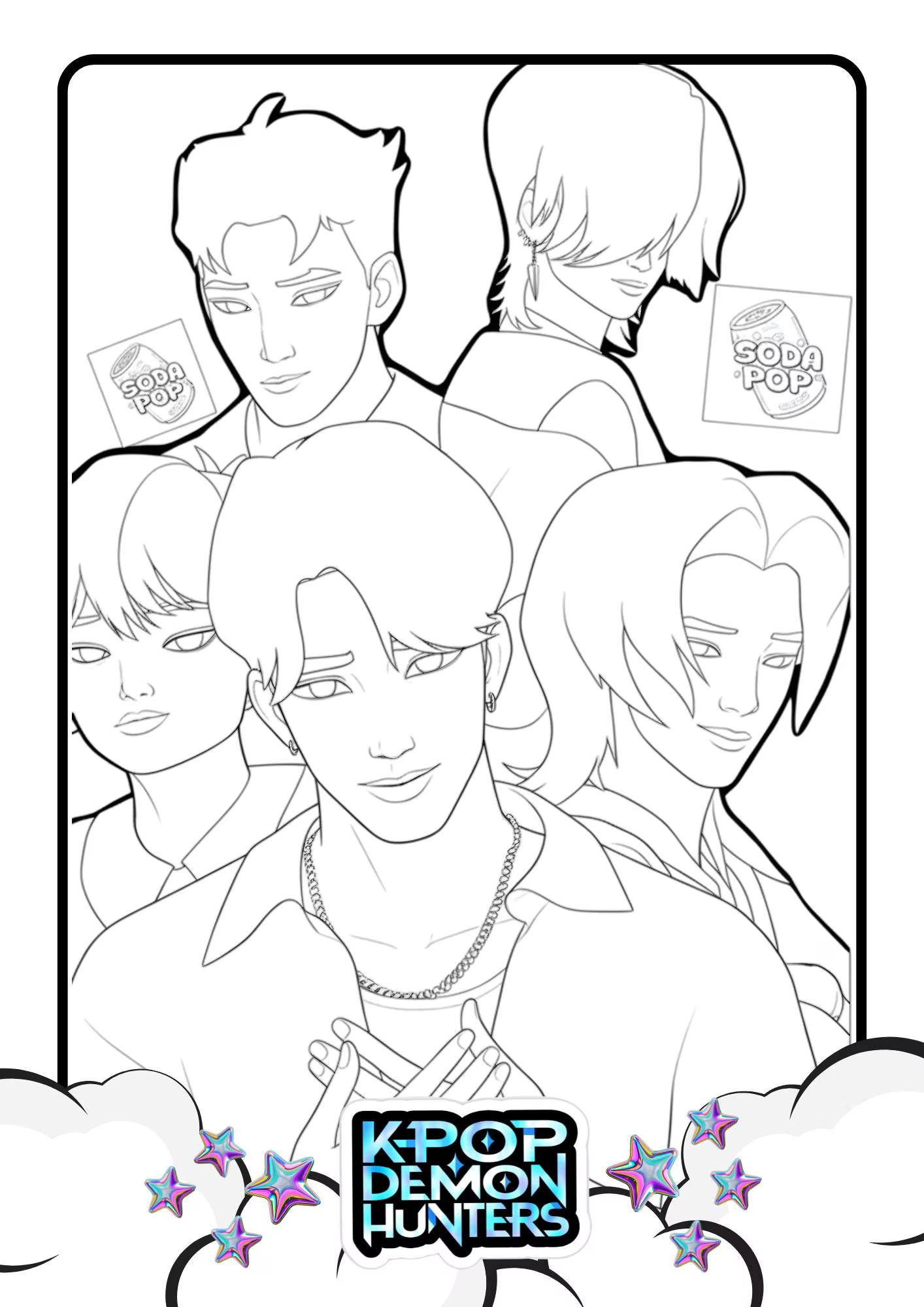K pop Demon Hunters Colouring Pages