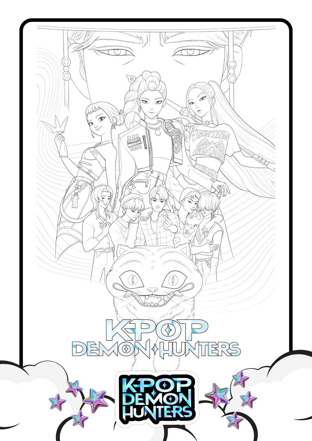 K pop Demon Hunters Colouring Pages