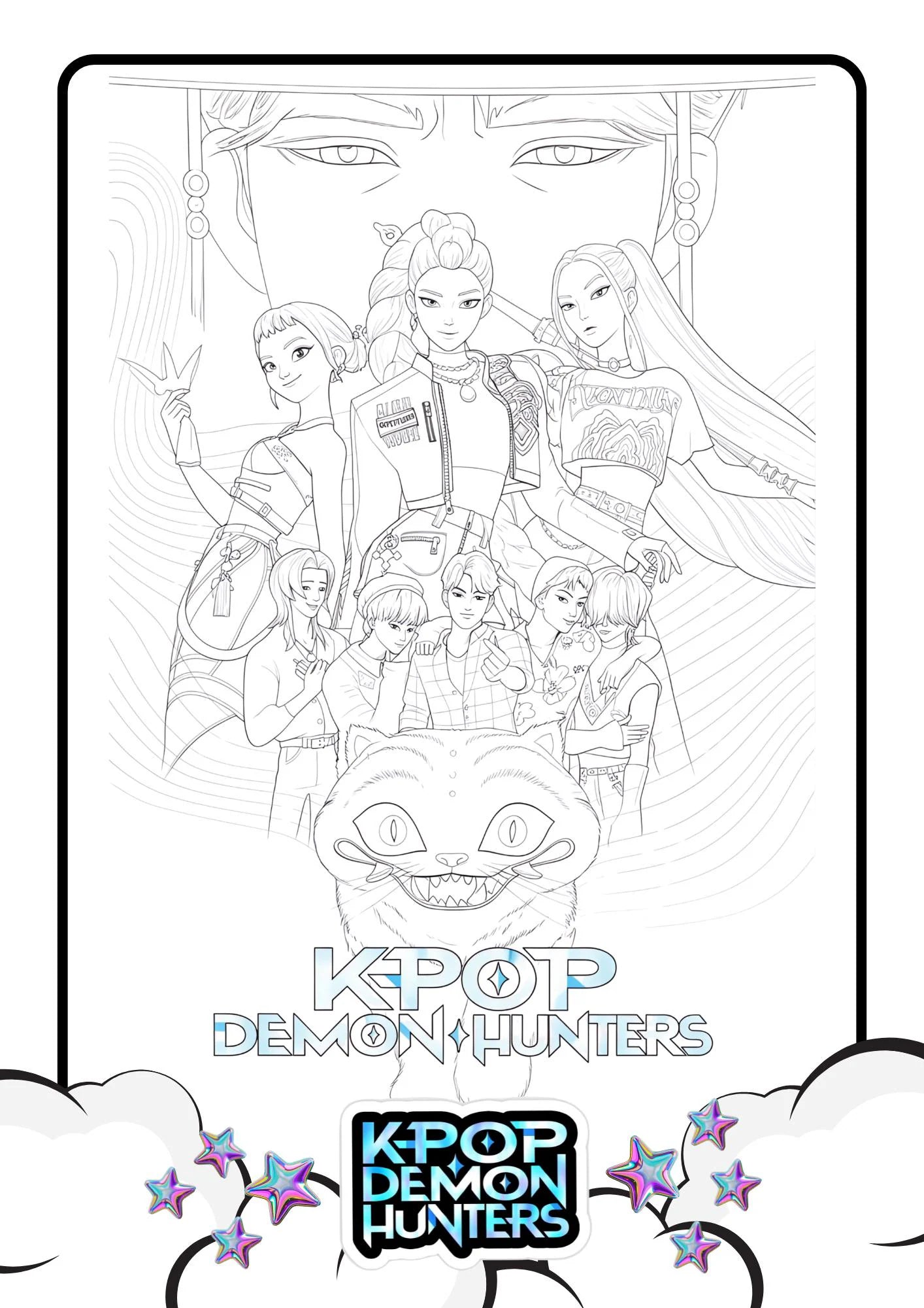 K pop Demon Hunters Colouring Pages