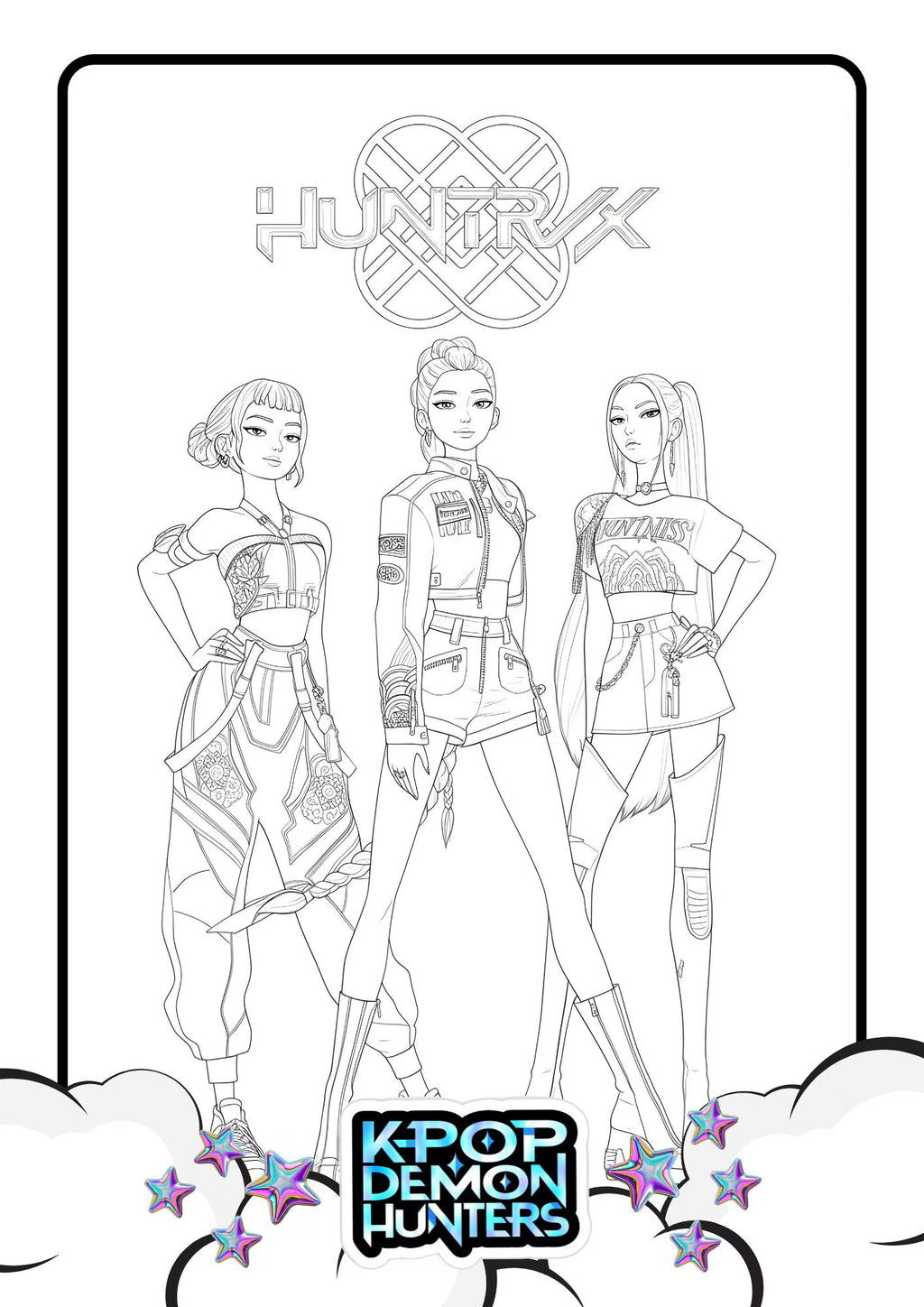 K pop Demon Hunters Colouring Pages
