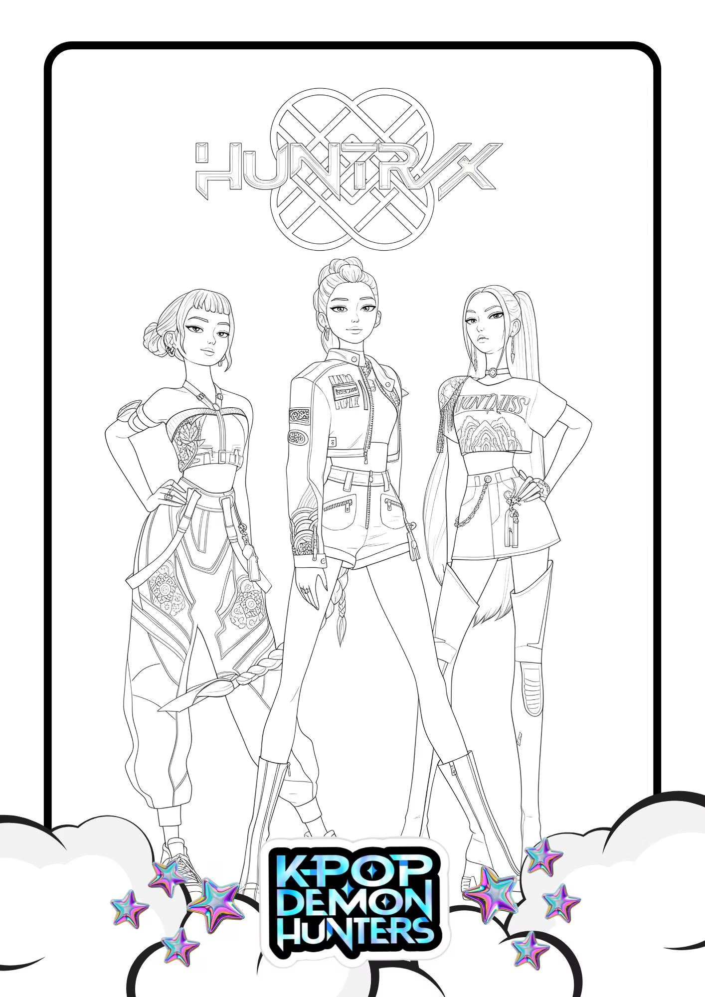 K pop Demon Hunters Colouring Pages