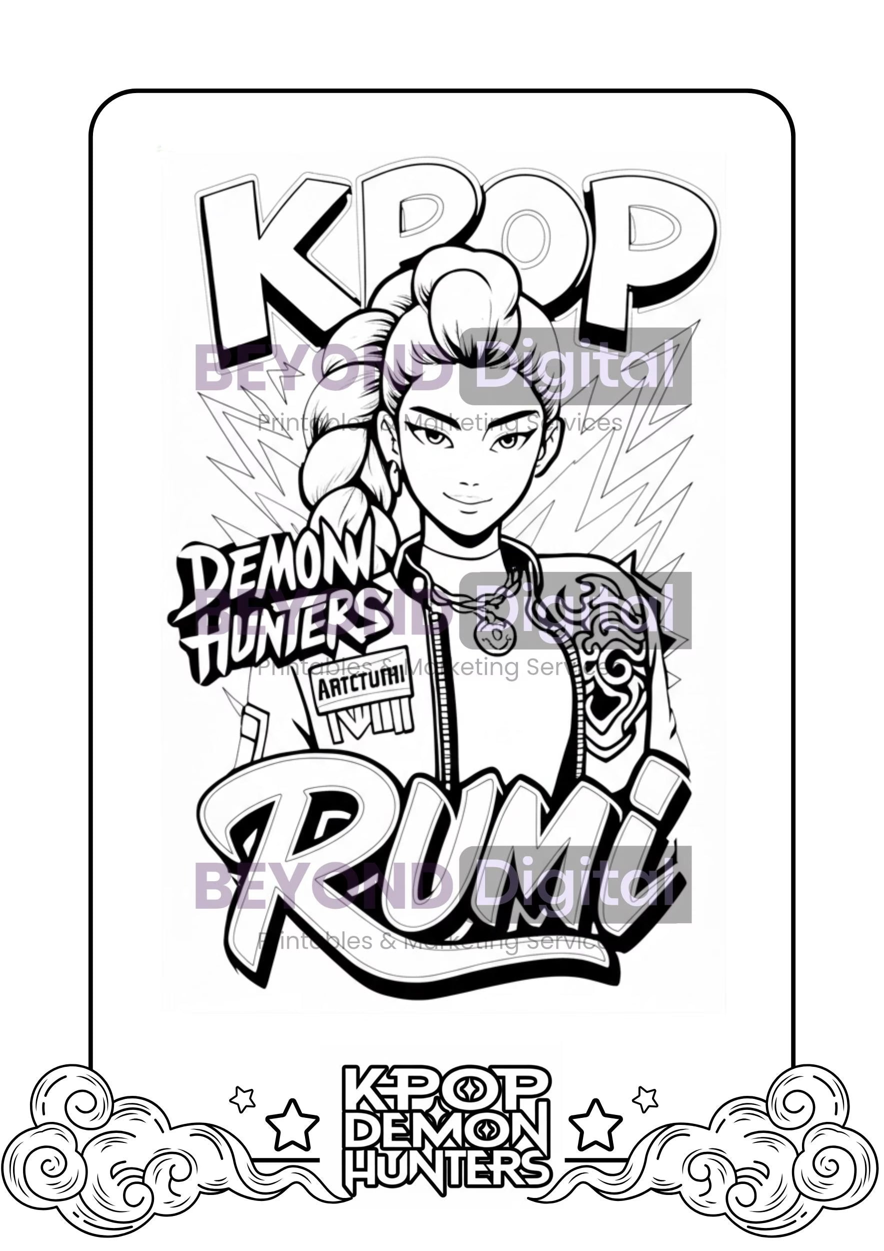 K-pop Demon Hunters Colouring Pages V.2