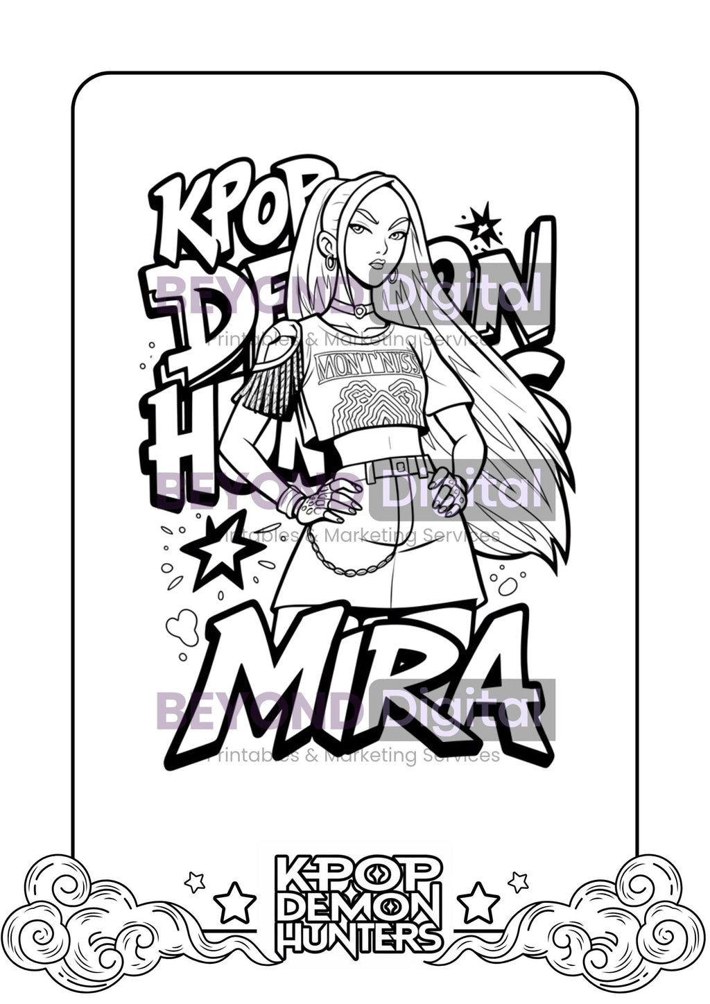 K-pop Demon Hunters Colouring Pages V.2