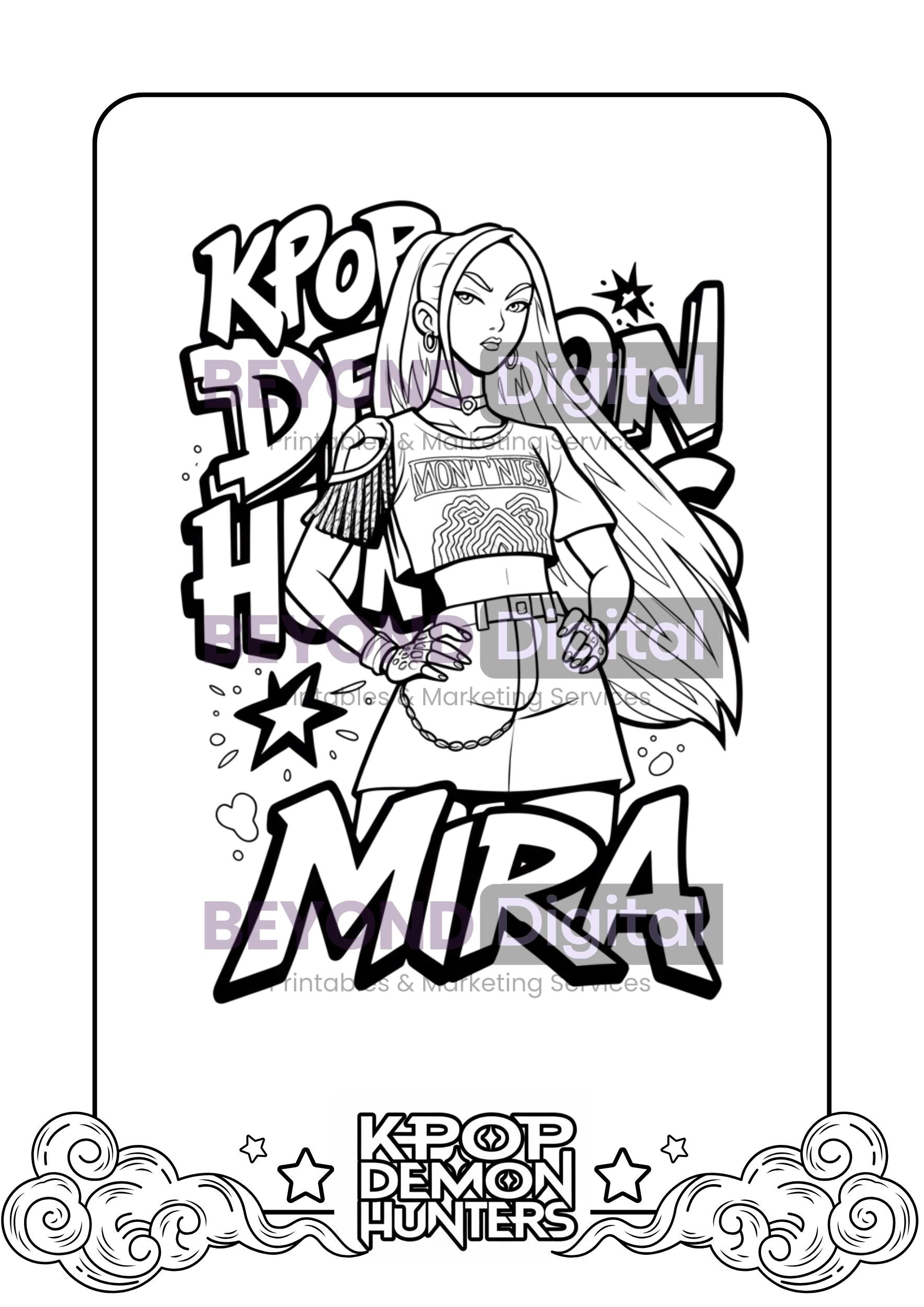 K-pop Demon Hunters Colouring Pages V.2