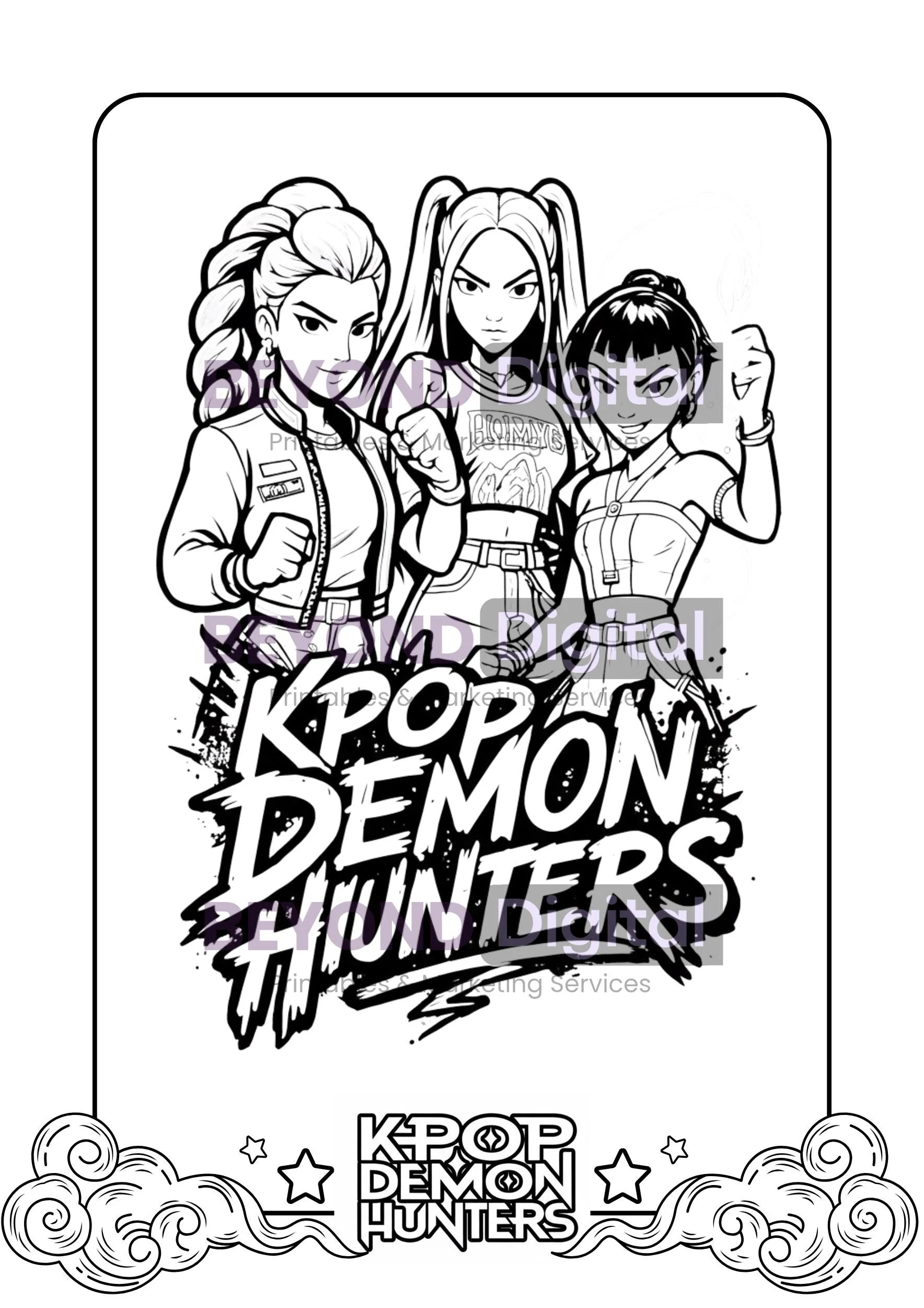 K-pop Demon Hunters Colouring Pages V.2