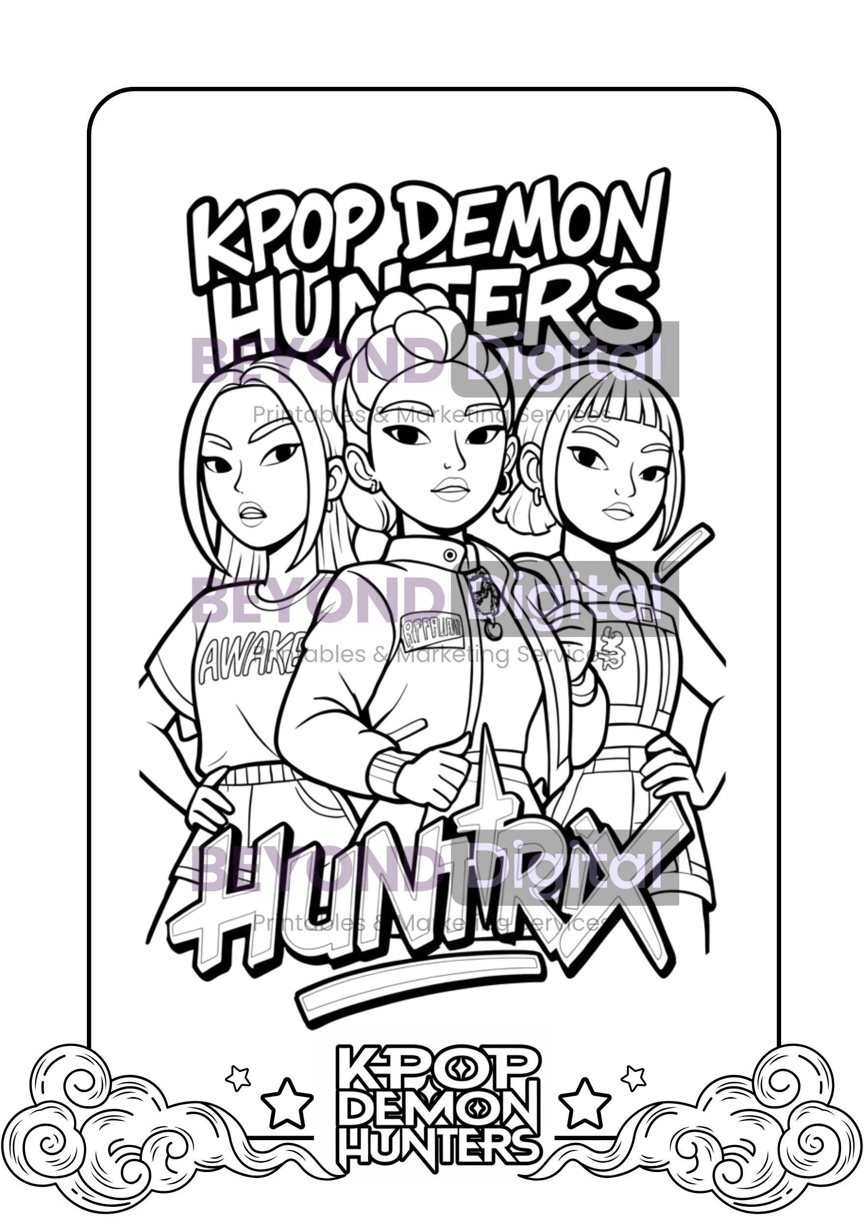 K-pop Demon Hunters Colouring Pages V.2
