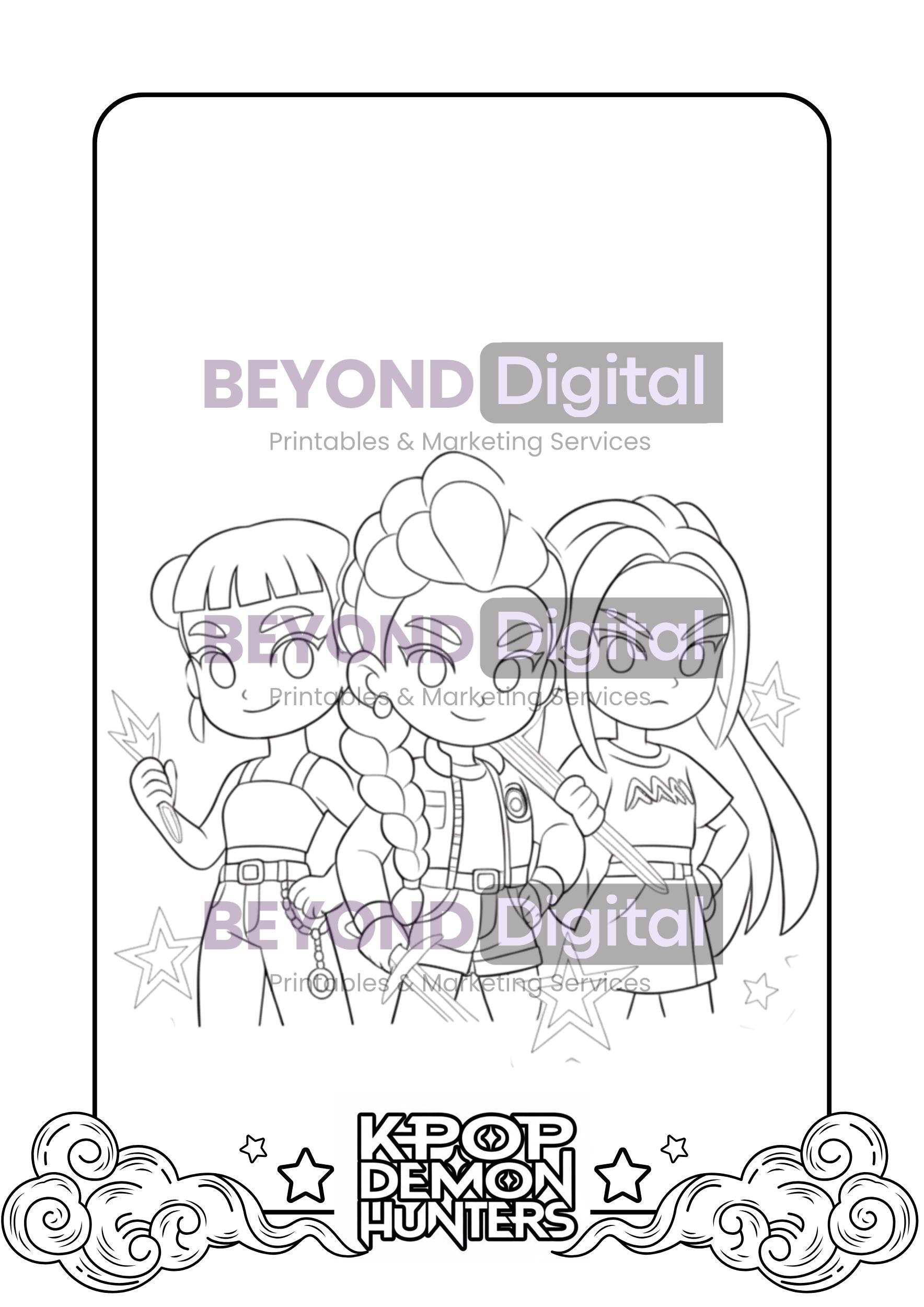 K-pop Demon Hunters Colouring Pages V.2