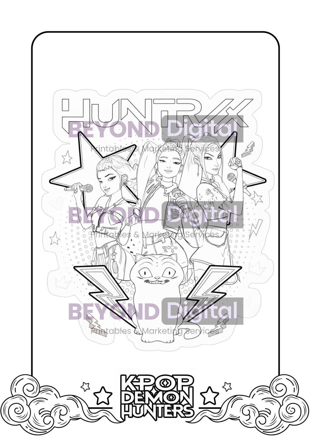 K-pop Demon Hunters Colouring Pages V.2