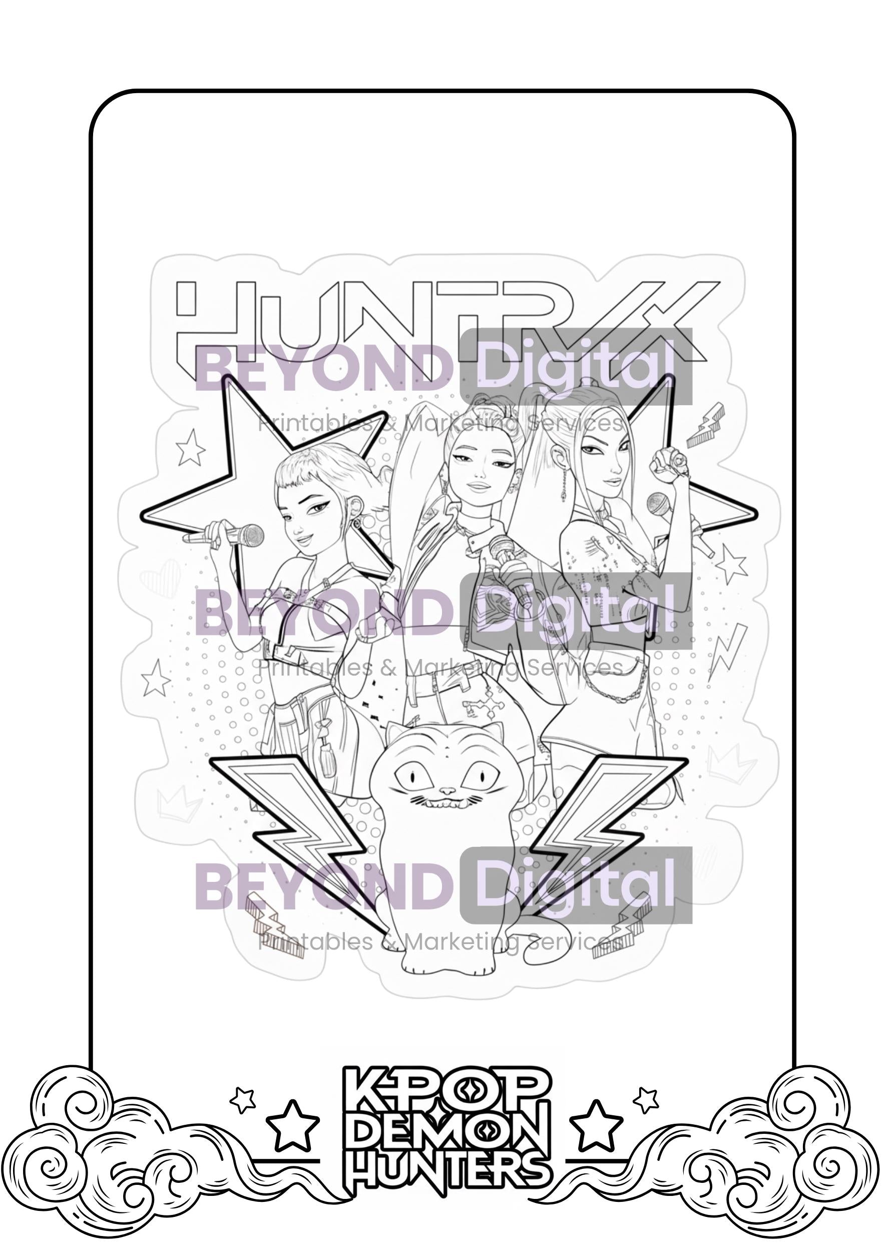 K-pop Demon Hunters Colouring Pages V.2
