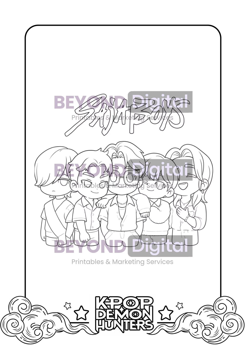 K-pop Demon Hunters Colouring Pages V.2