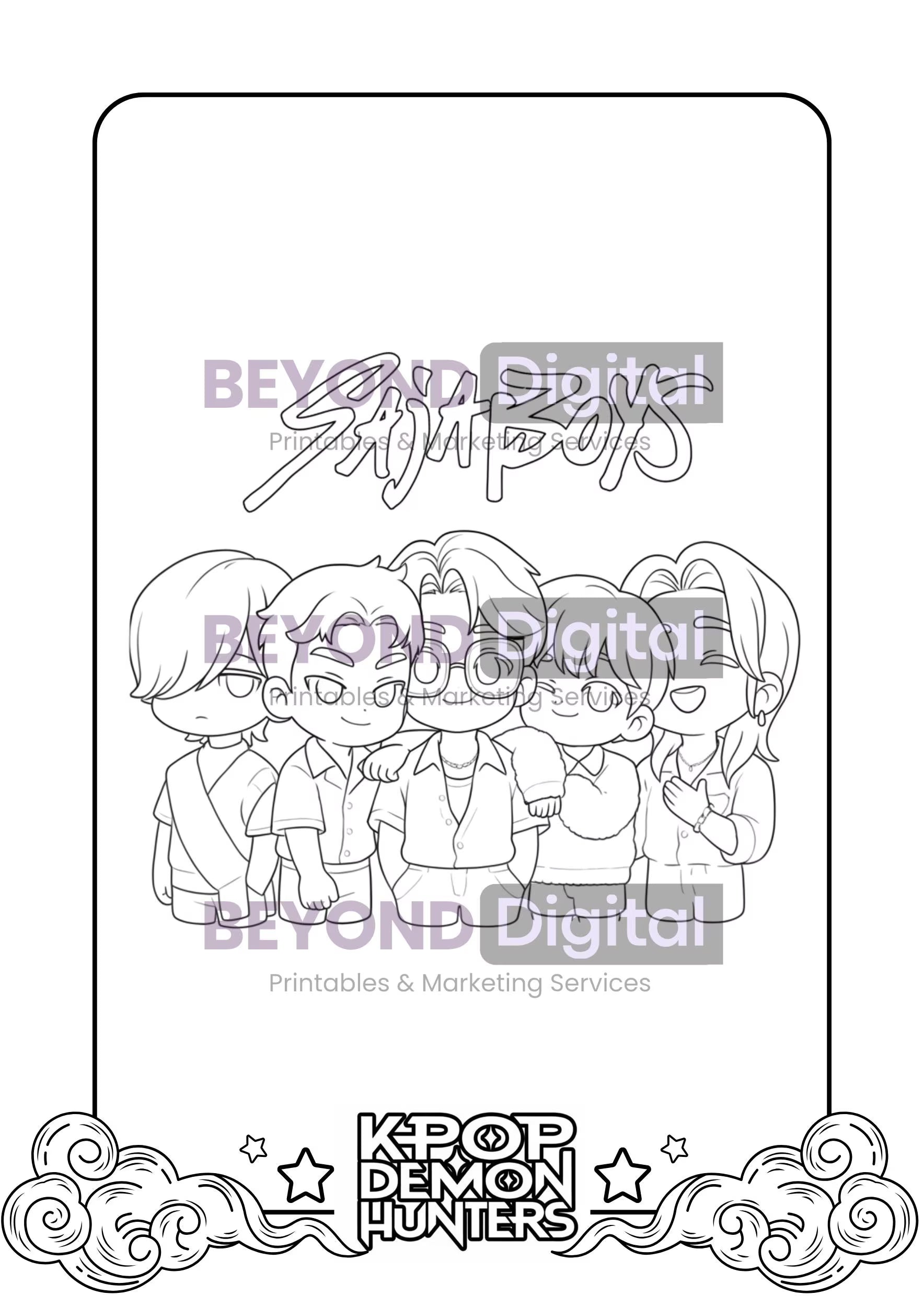 K-pop Demon Hunters Colouring Pages V.2