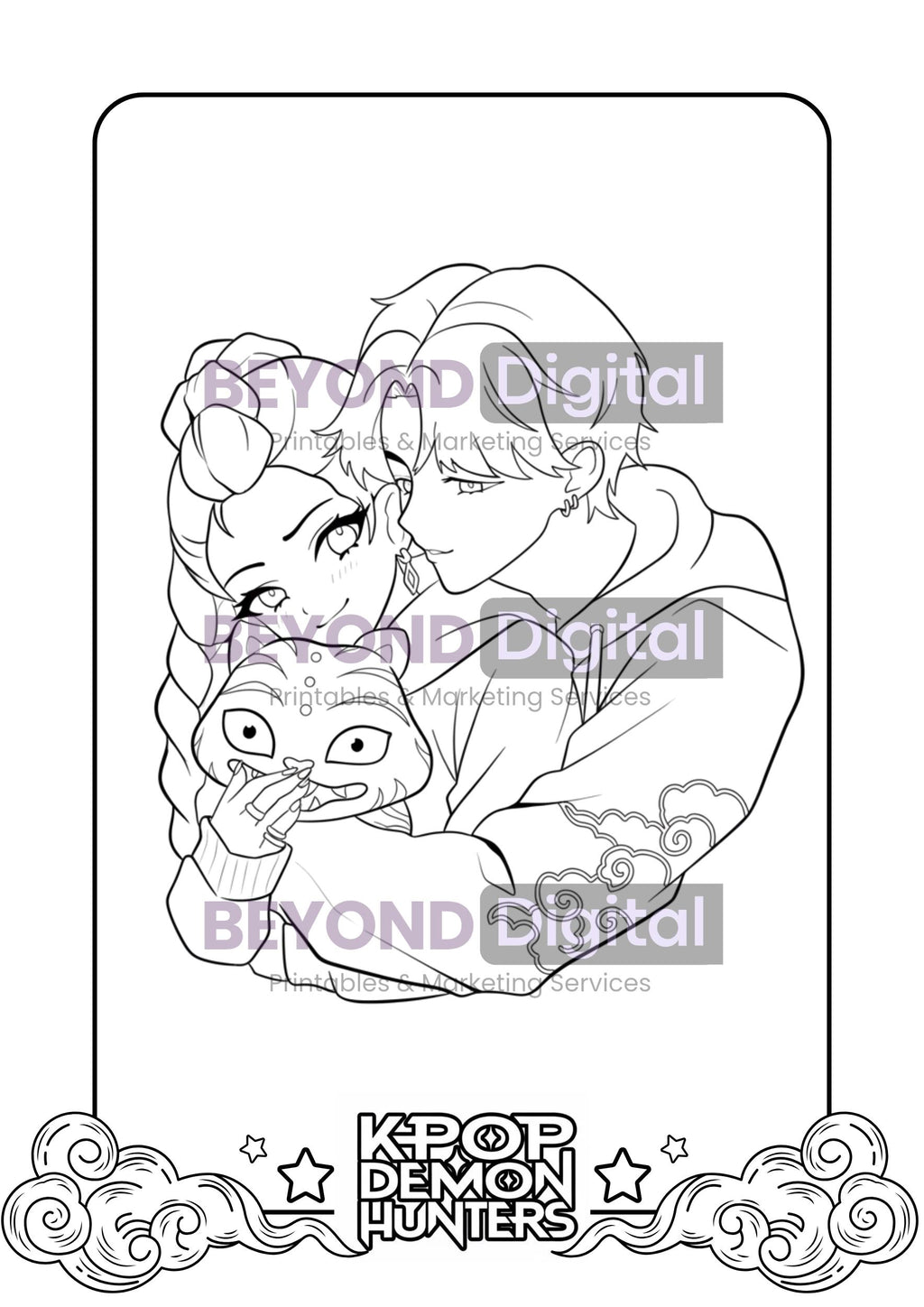 K-pop Demon Hunters Colouring Pages V.2
