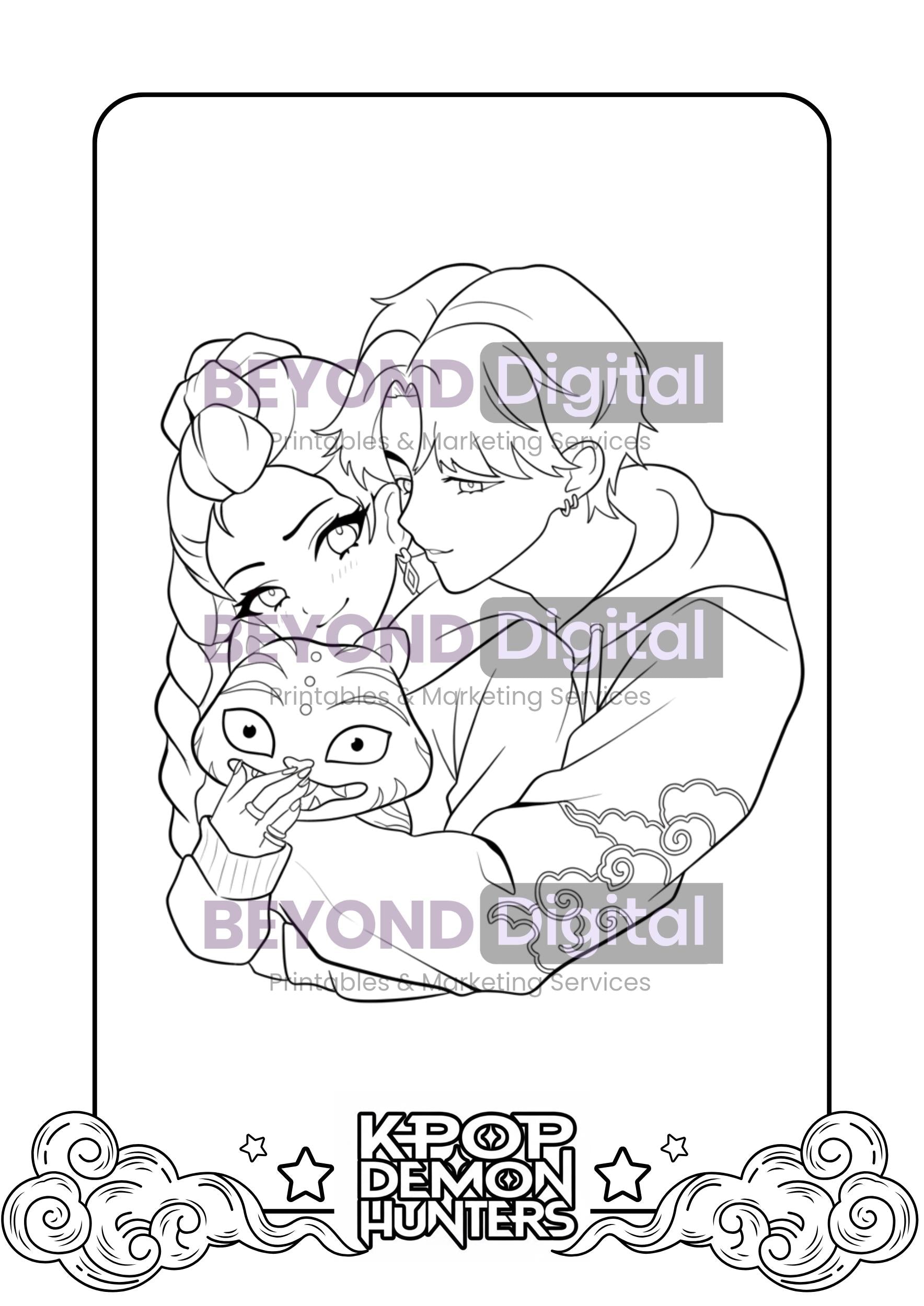 K-pop Demon Hunters Colouring Pages V.2