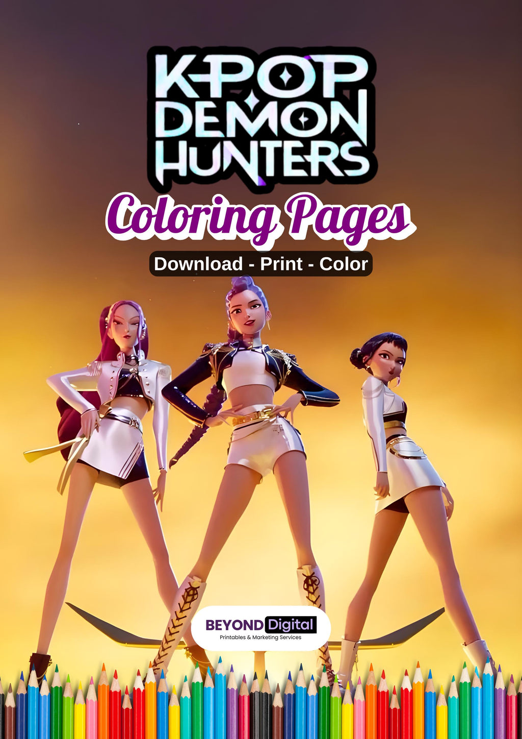 K-pop Demon Hunters Colouring Pages V.2
