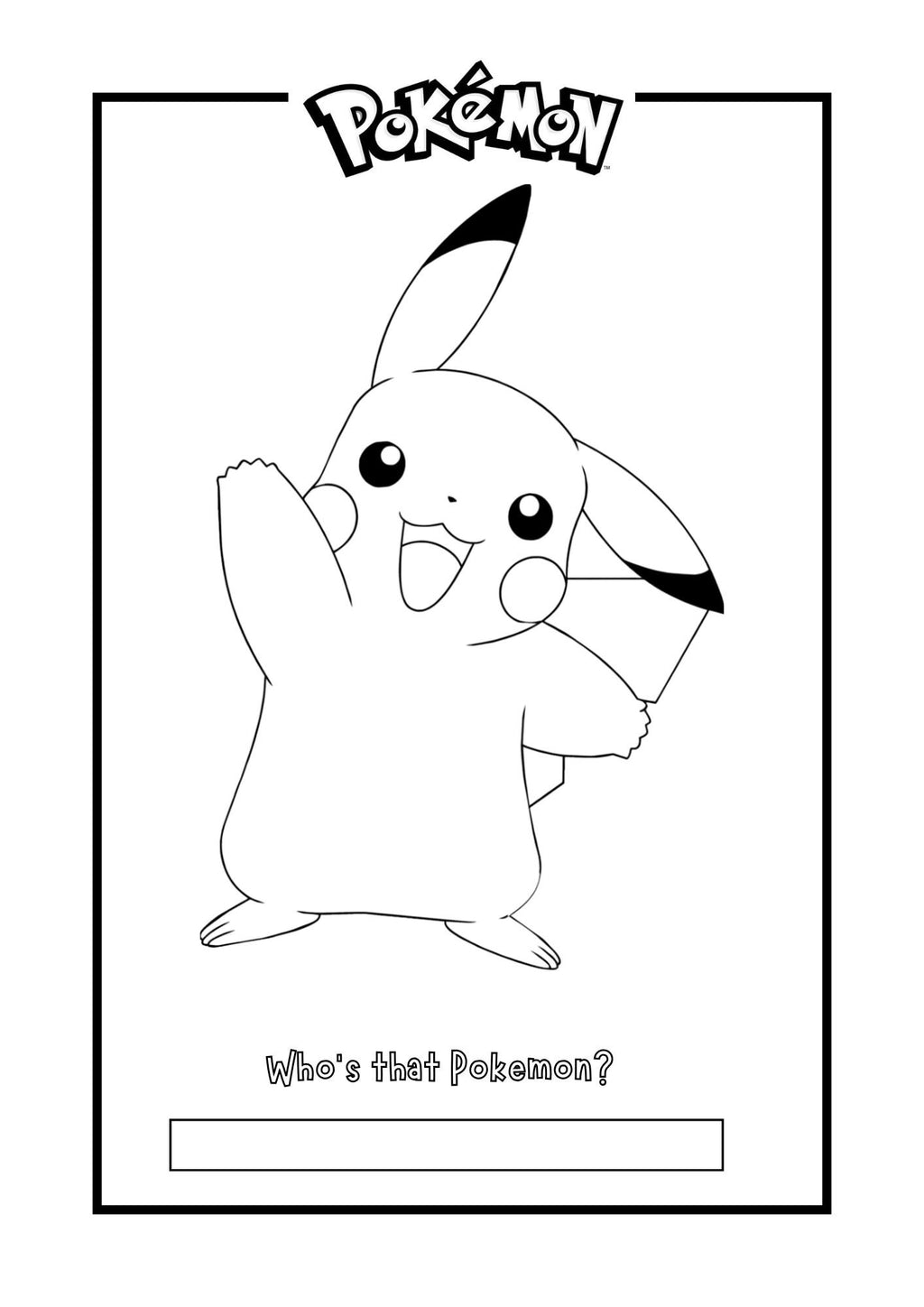 Pokemon Colouring Pages