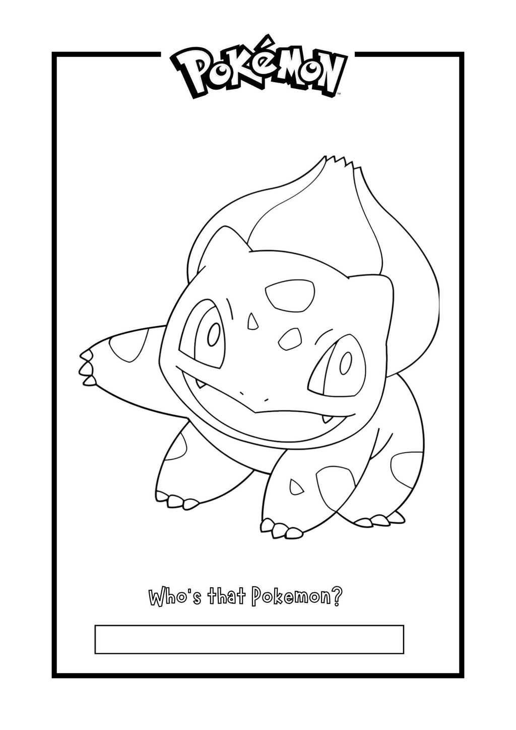 Pokemon Colouring Pages