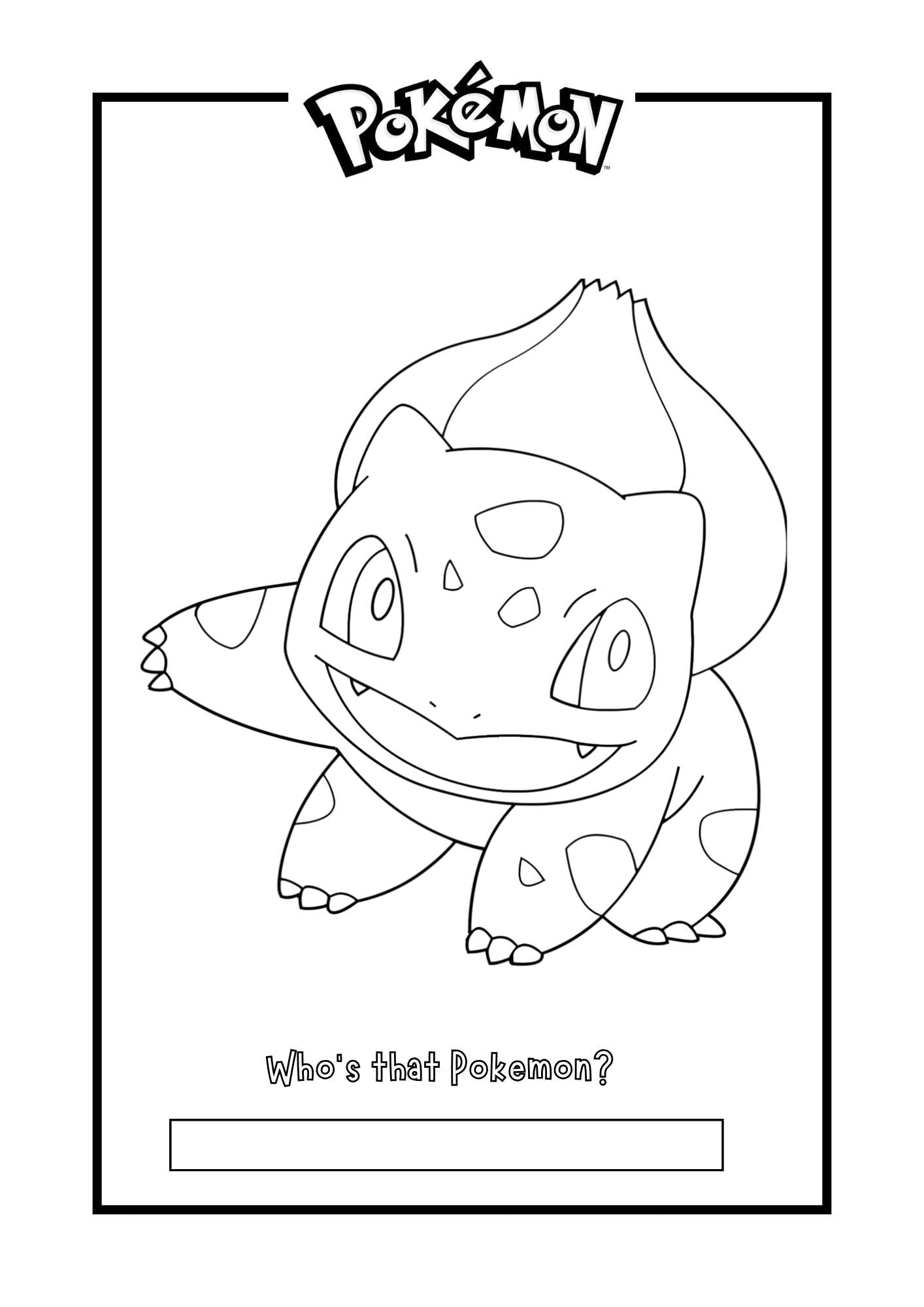 Pokemon Colouring Pages