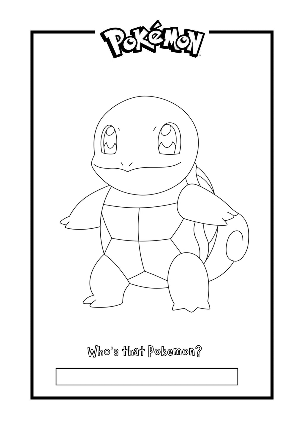 Pokemon Colouring Pages