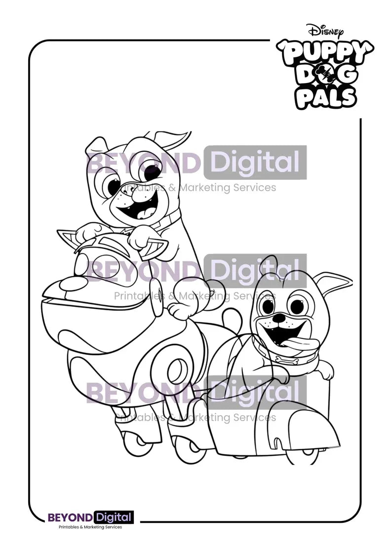 Puppy Dog Pals Colouring Pages
