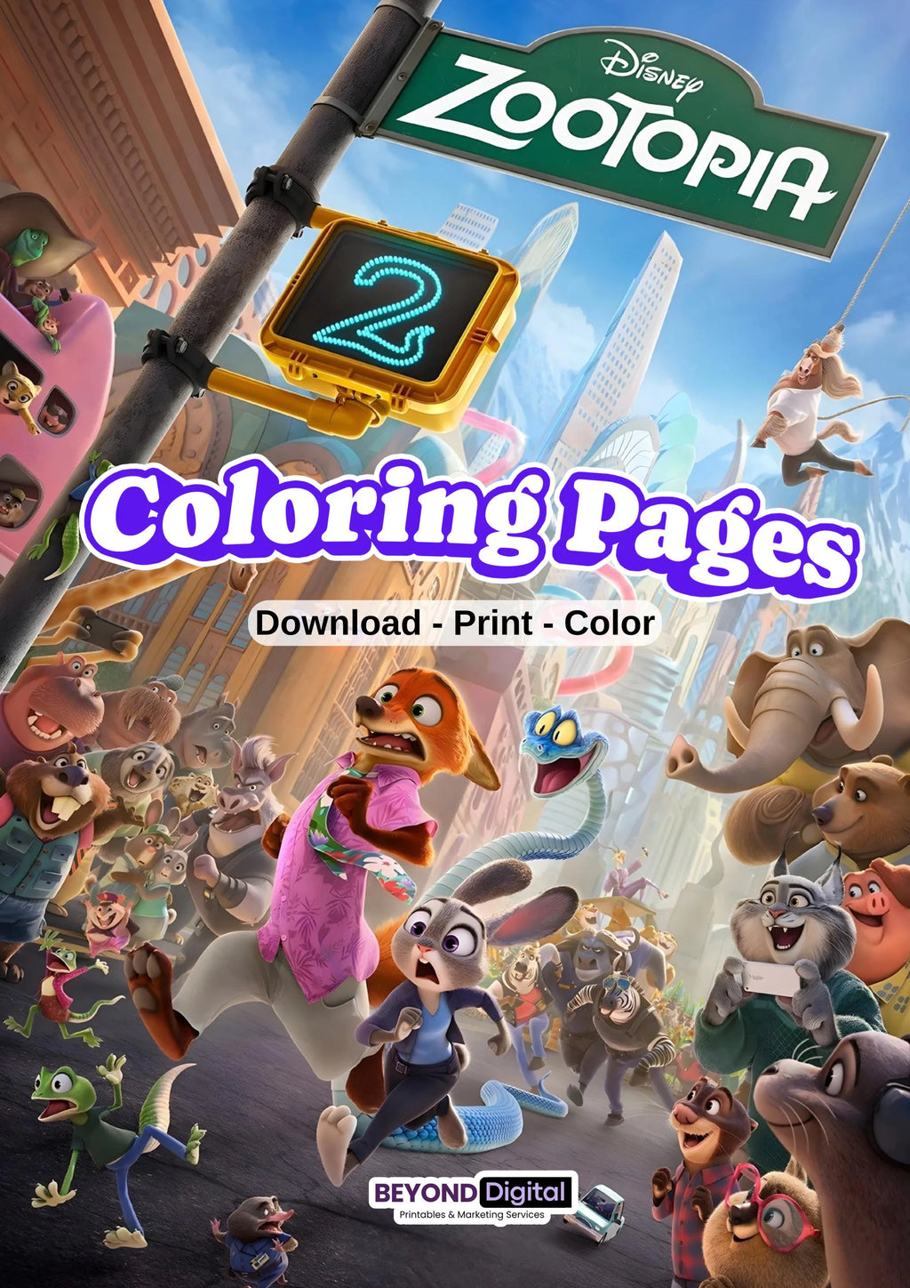 Zootopia 2 Printable Colouring Pages
