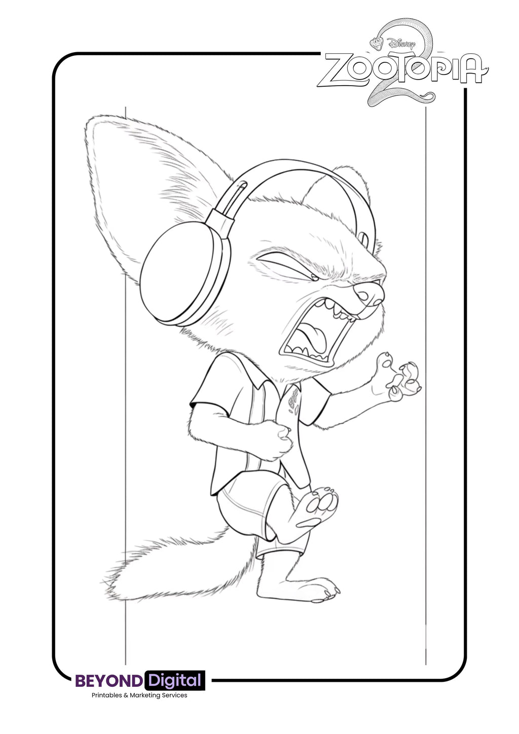 Zootopia 2 Printable Colouring Pages