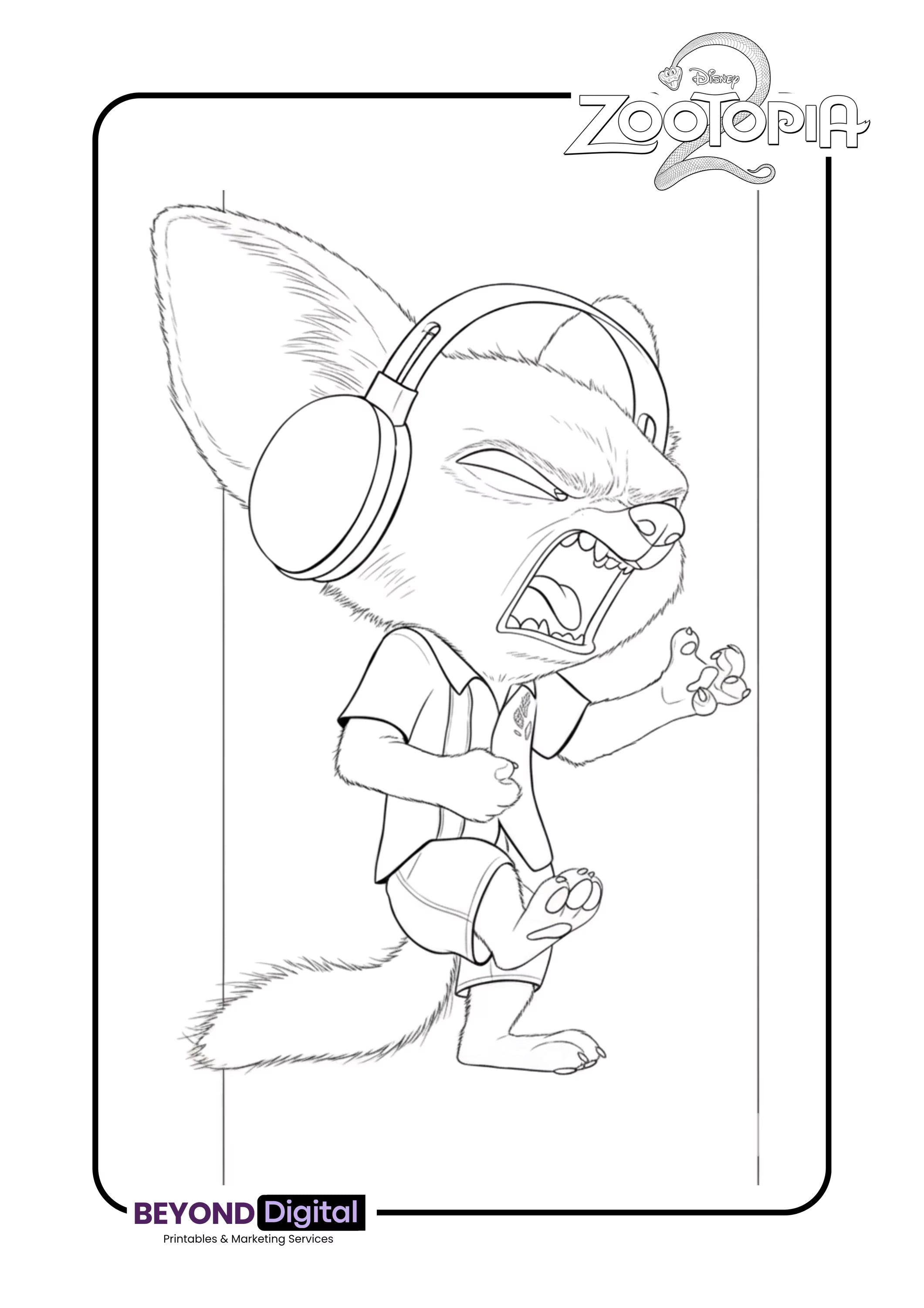 Zootopia 2 Printable Colouring Pages