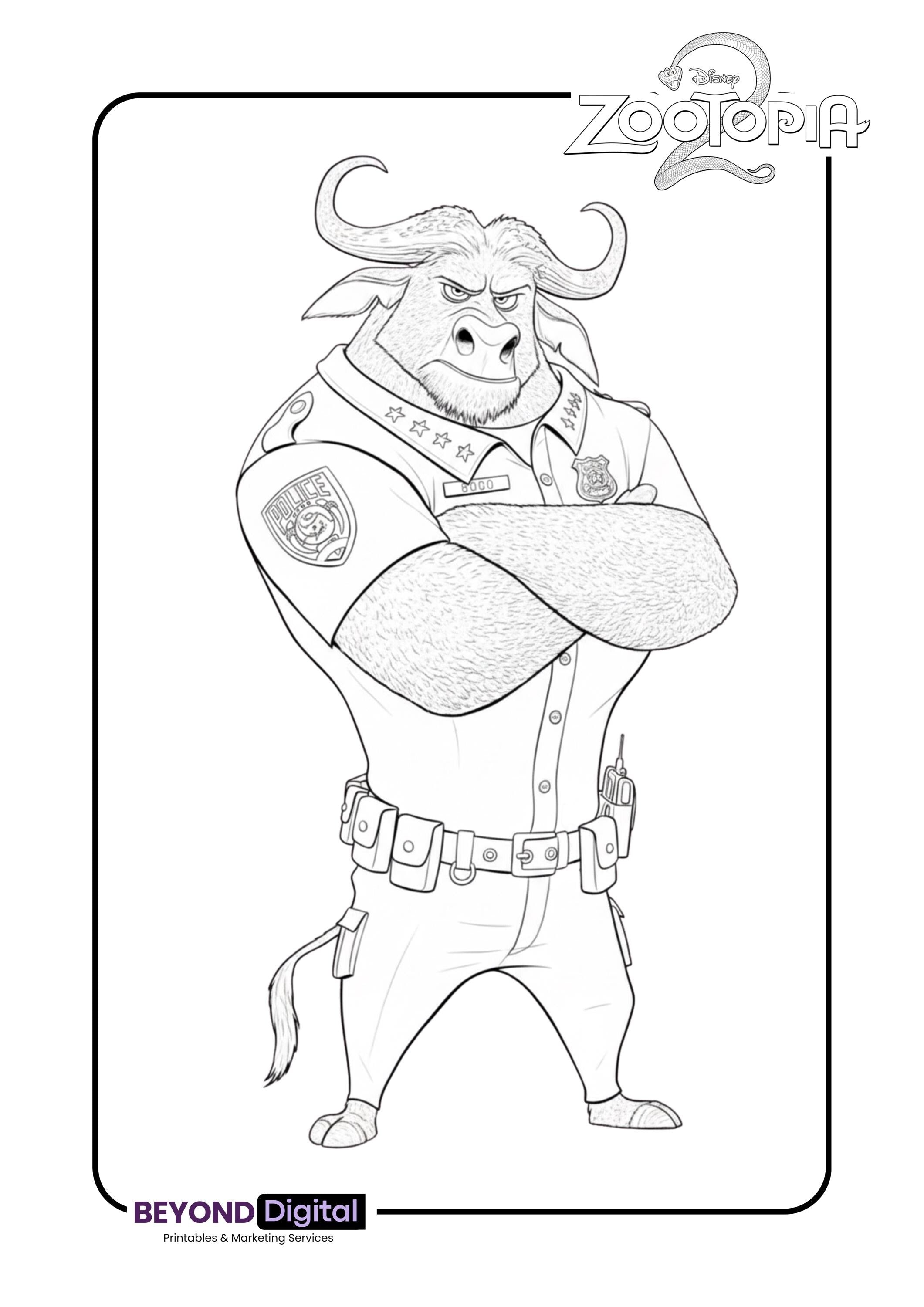 Zootopia 2 Printable Colouring Pages