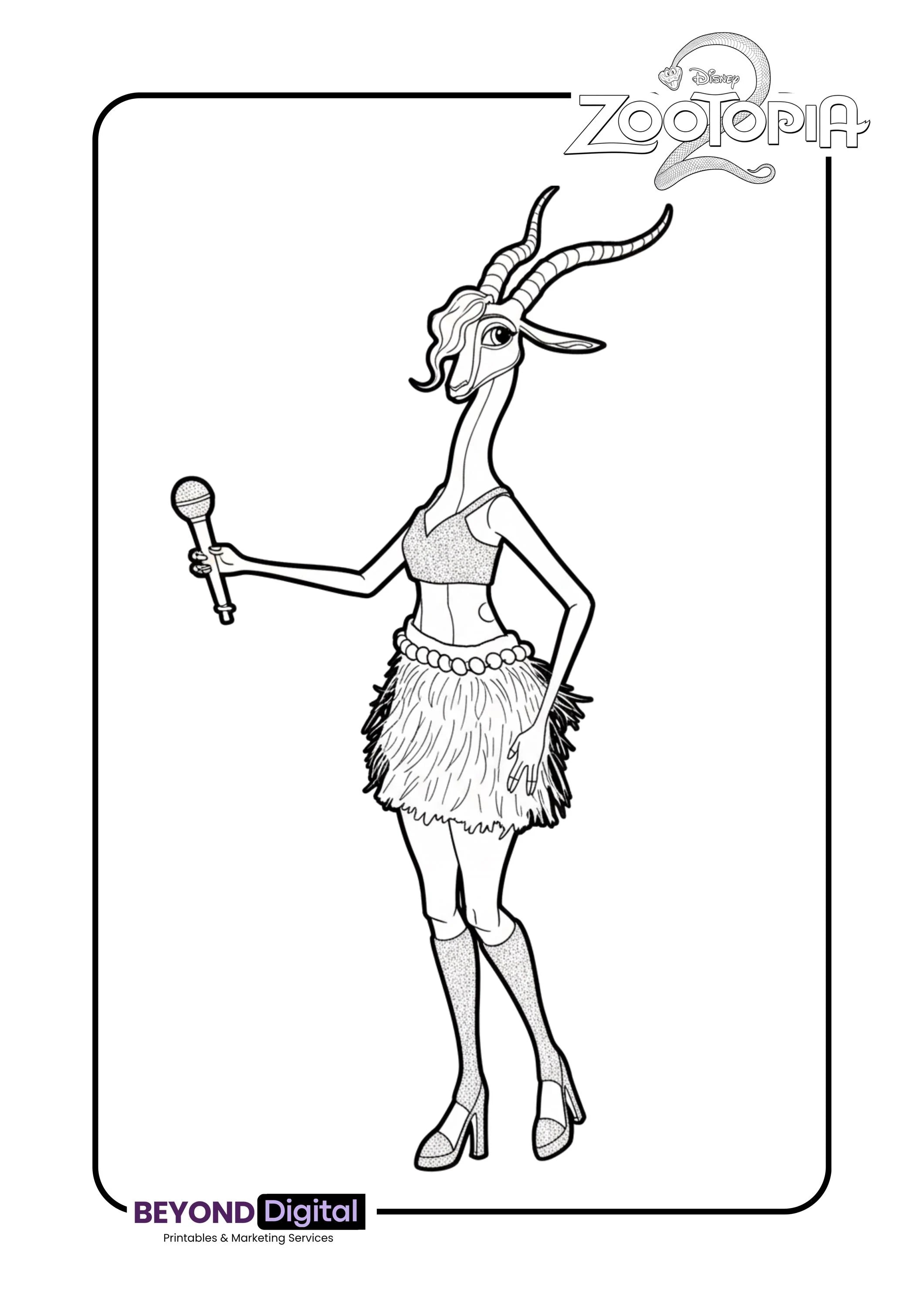 Zootopia 2 Printable Colouring Pages