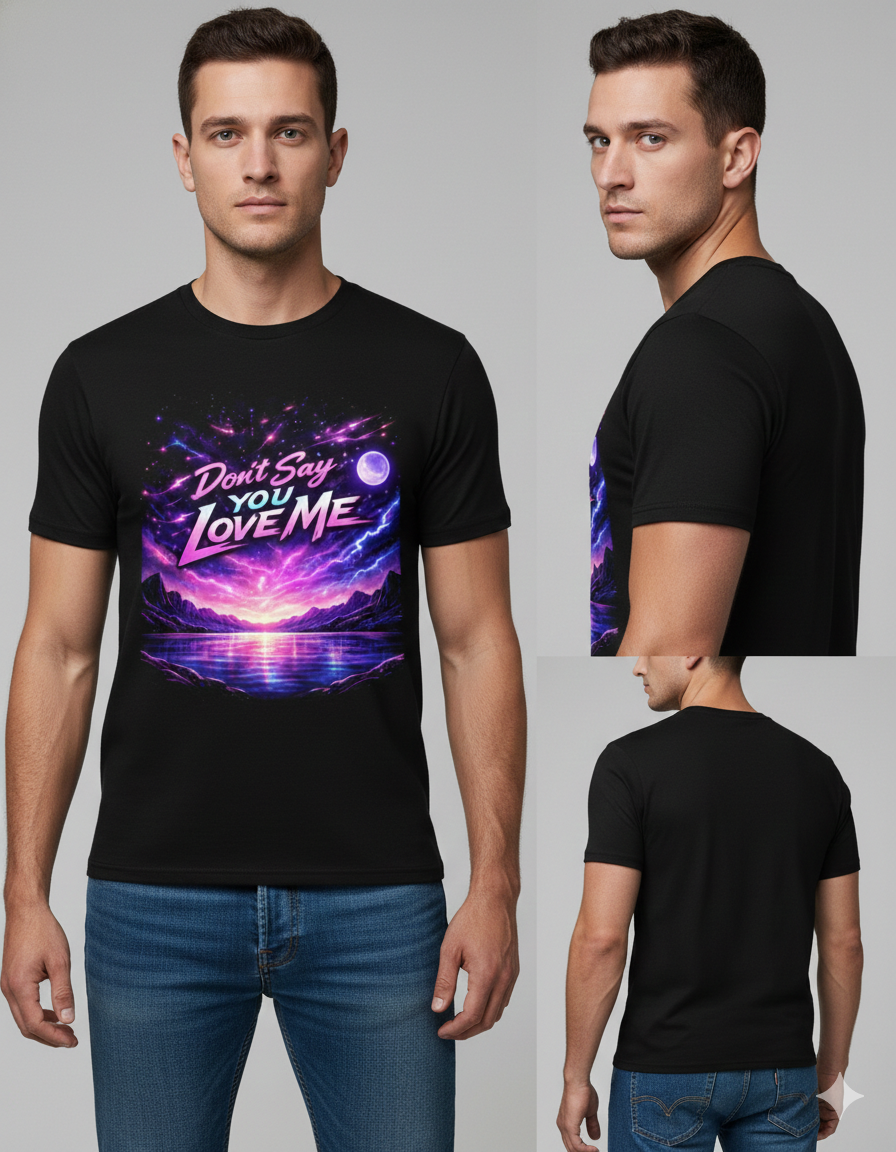Retro Neon Graphic Tee - "Don't Say You Love Me" Fantasy Shirt