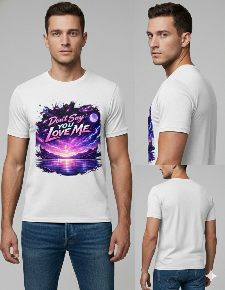 Retro Neon Graphic Tee - "Don't Say You Love Me" Fantasy Shirt
