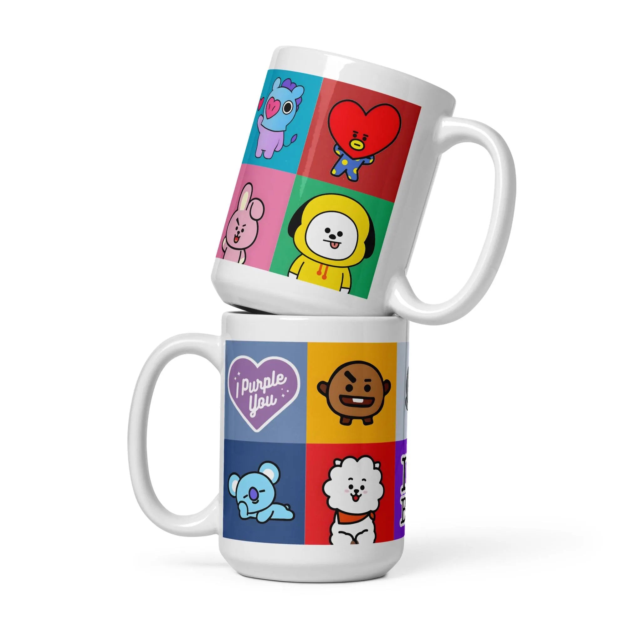 Kpop Characters White Glossy Mug