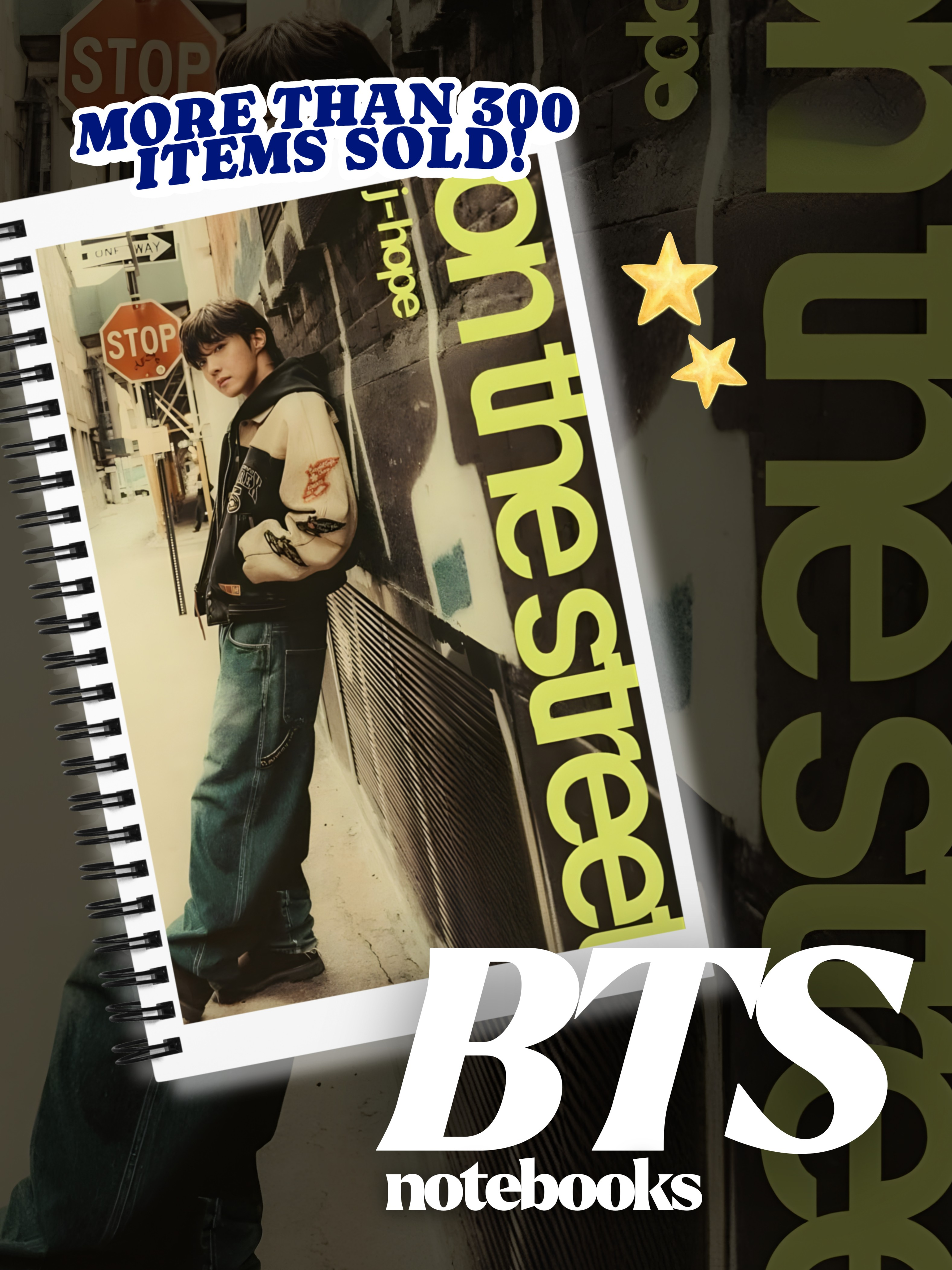 Kpop Inspired  "On The Street" BTS J-Hope Spiral Notebook V2