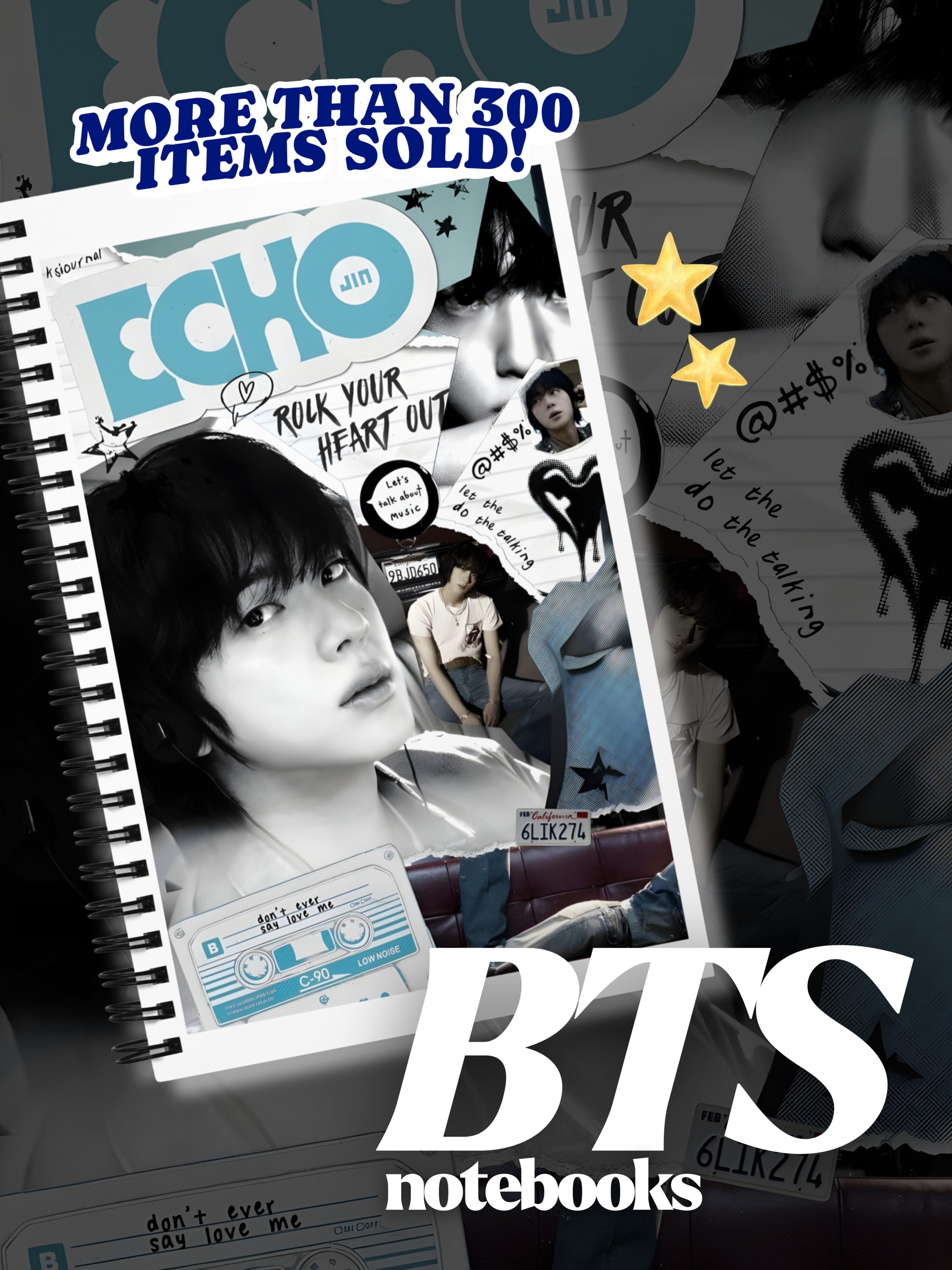 Kpop Inspired  "Echo" Solo Album Spiral Notebook-  Journal for BTS Jin Fans