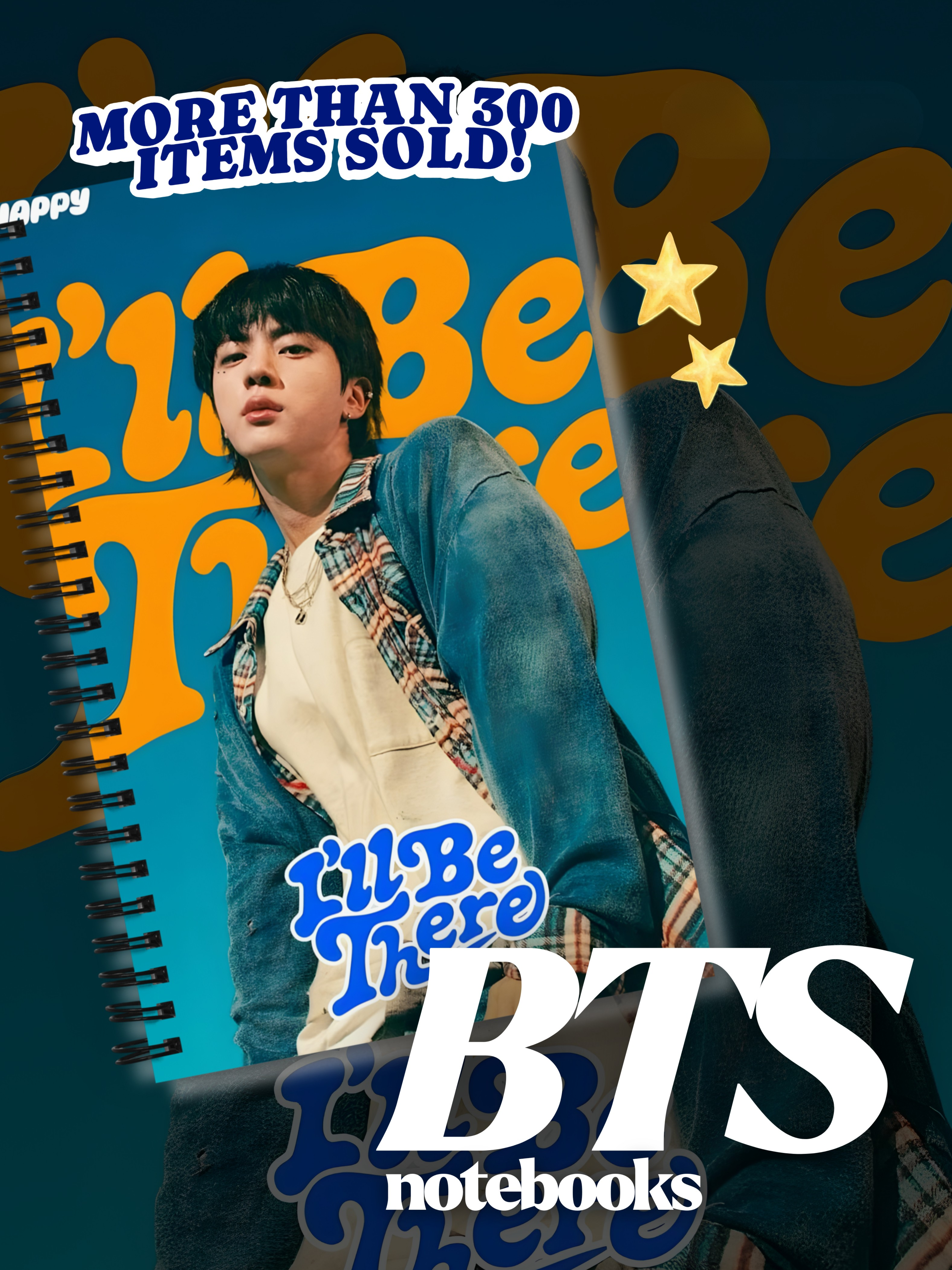 Kpop Inspired "I'll Be There" Spiral Notebook - Journal for BTS Jin Fans