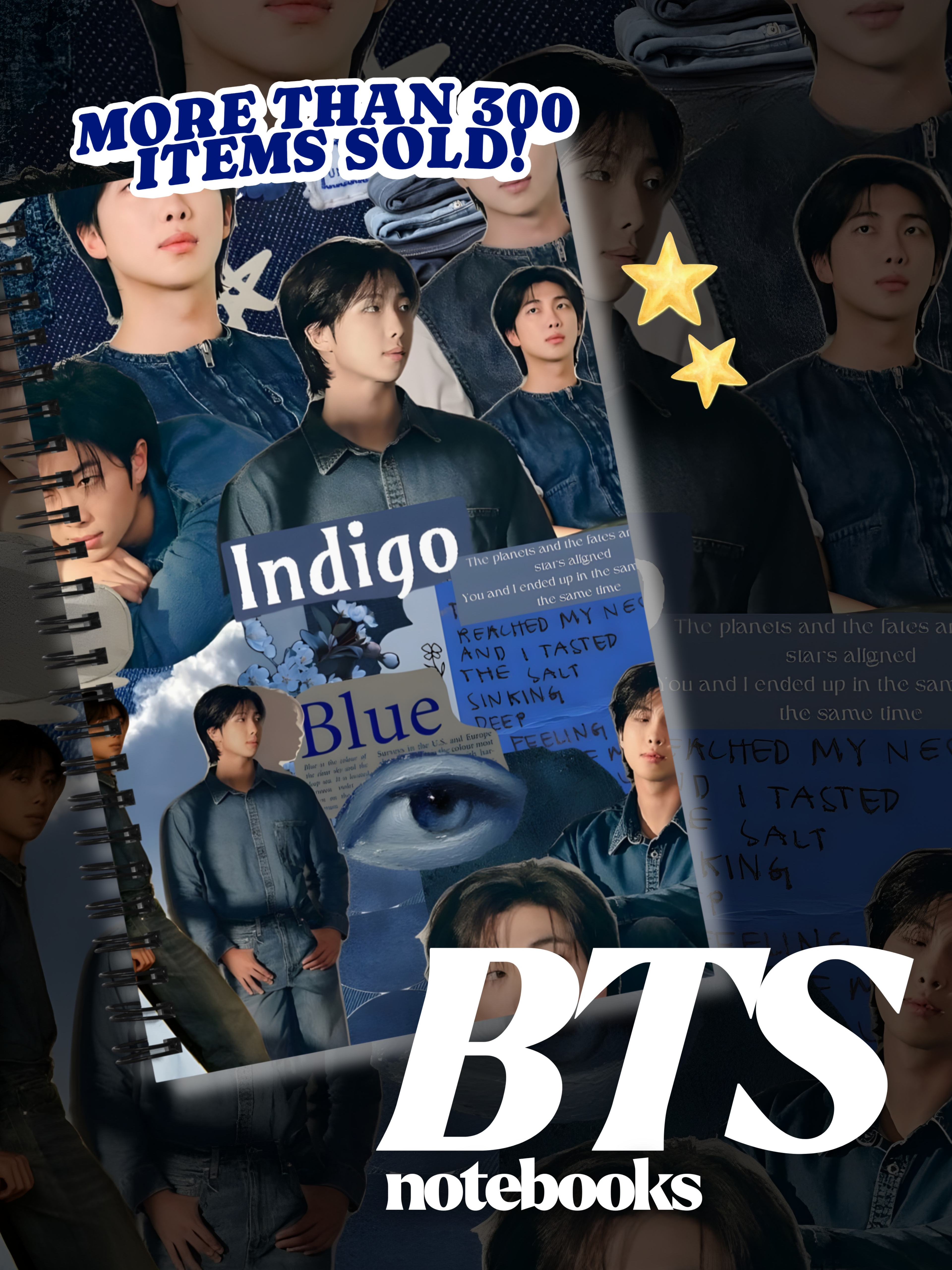 Kpop Inspired  "Indigo" BTS RM Solo Album Spiral Notebook