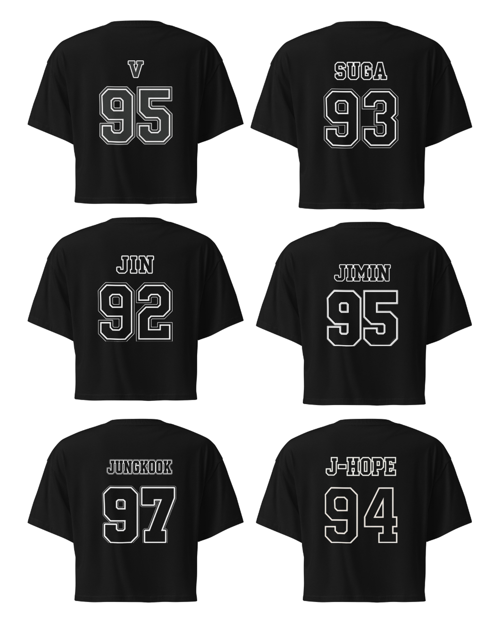 OT7 Jersey Crop Top | Streetwear Idol Birth Year Shirt