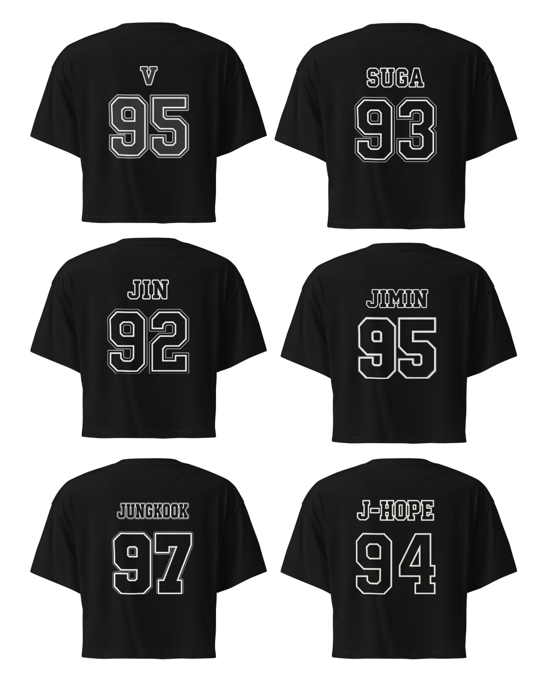 OT7 Jersey Crop Top | Streetwear Idol Birth Year Shirt