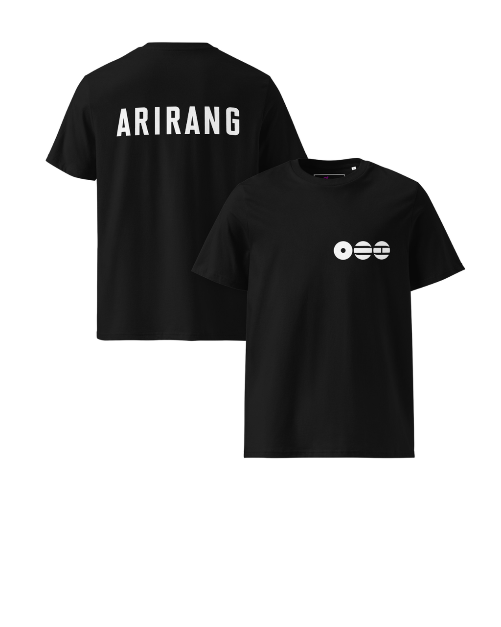 Arirang 2026 World Tour Minimalist Unisex Organic Cotton T-Shirt (White Logo)
