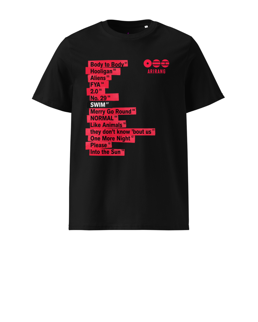 Arirang 2026 World Tour Unisex Organic Cotton T-Shirt (Tracklist)