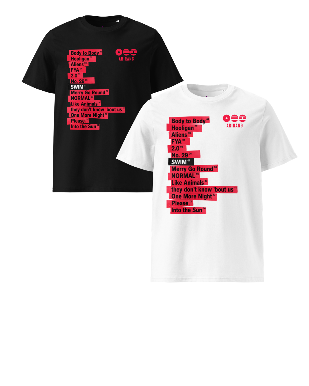 Arirang 2026 World Tour Unisex Organic Cotton T-Shirt (Tracklist)