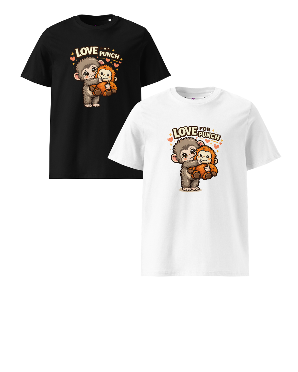 Punch Baby Macaque Unisex Organic Cotton T-Shirt "Love for Punch" Edition