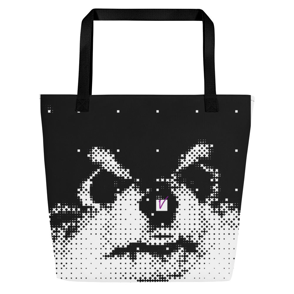 Layover  V Tote Bag - Black and White