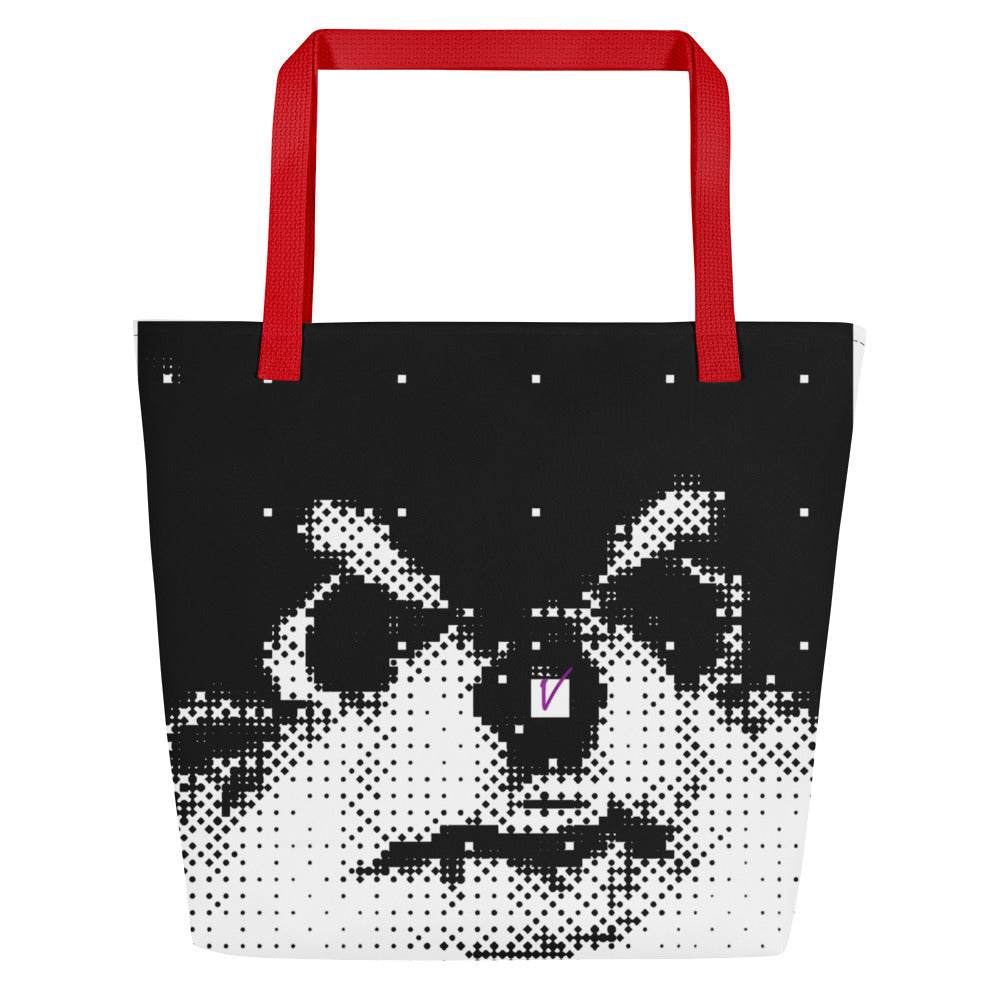 Layover  V Tote Bag - Black and White