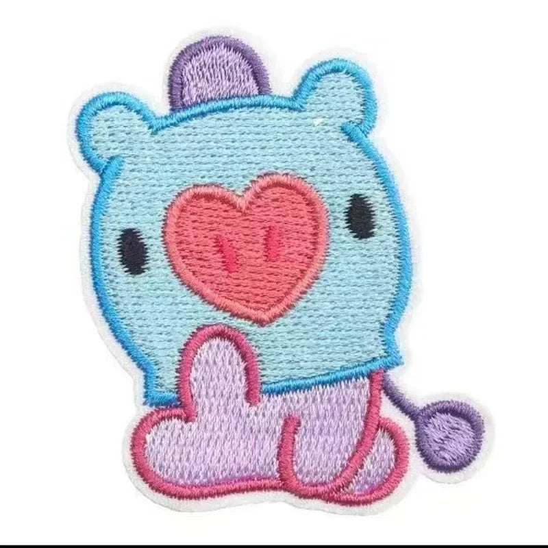 BT21 Cute Baby Embroidered Brooch Pins Cartoon Custom Badges for Bag Clothes Decor BTS Accessories