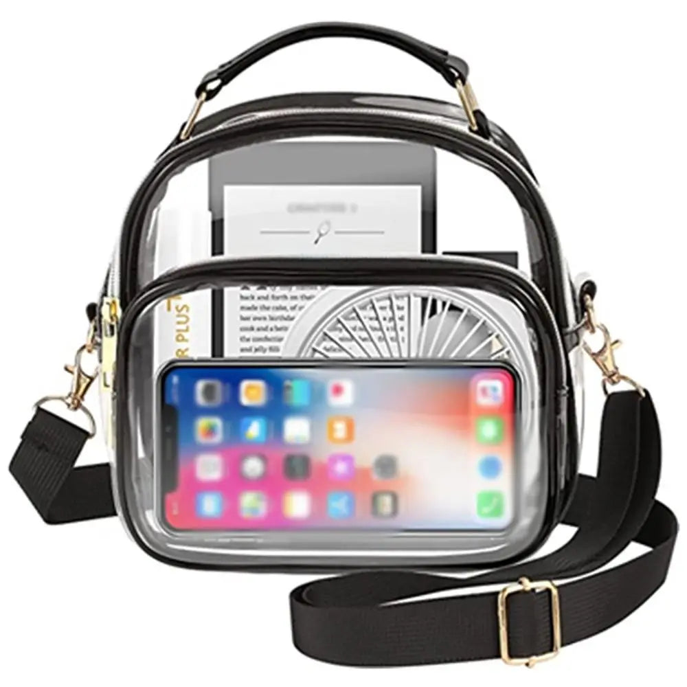 Large Capacity Clear Bag Stadium Approved PVC Clear Purse Clear Crossbody Bag  for Concerts Sports Festivals