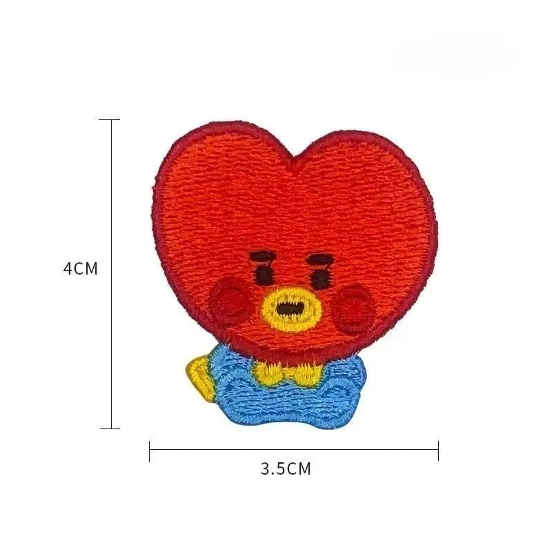 BT21 Cute Baby Embroidered Brooch Pins Cartoon Custom Badges for Bag Clothes Decor BTS Accessories