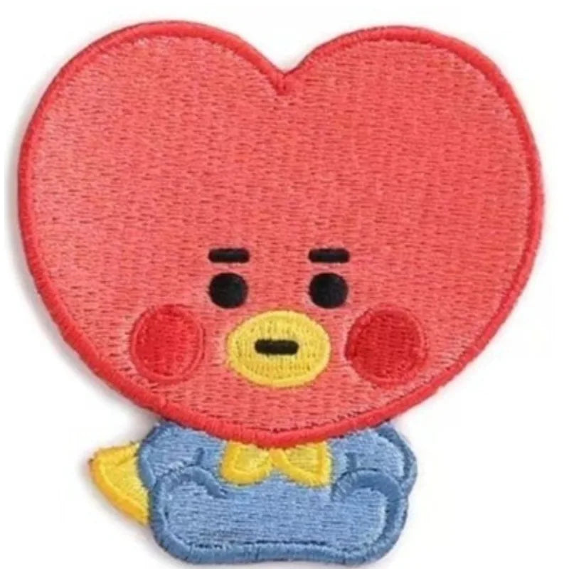 BT21 Cute Baby Embroidered Brooch Pins Cartoon Custom Badges for Bag Clothes Decor BTS Accessories