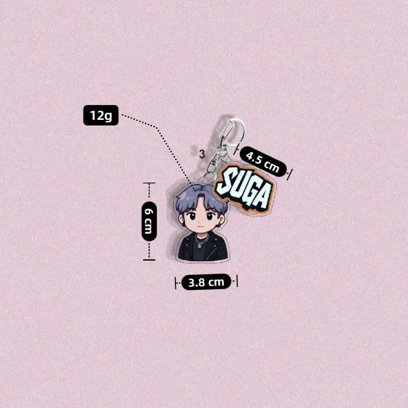 BTS Creative Personality High Color Value Book Student Bag Pendant Decoration Animation Cartoon Cute Keychain